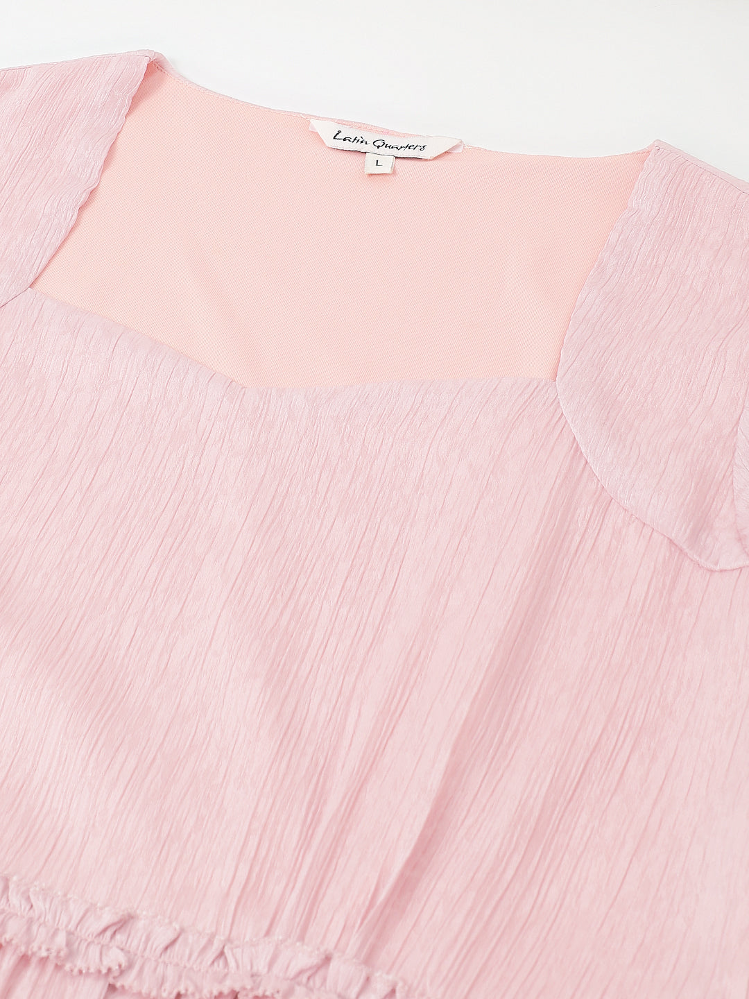 Solid Fit & Flare Casual 3/4 Sleeves Pink Dress