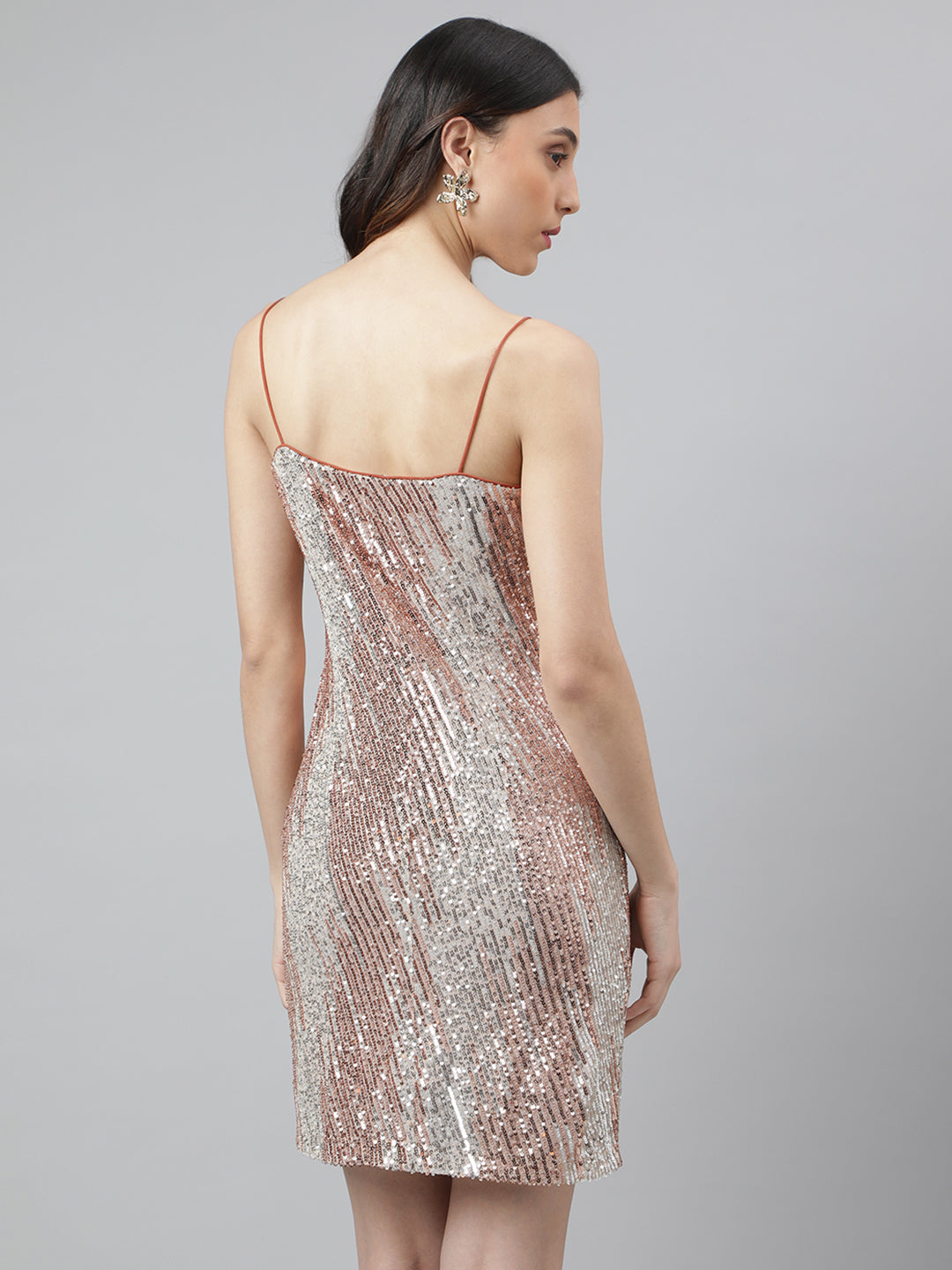 Copper No Sleeve Solid Slip Dress