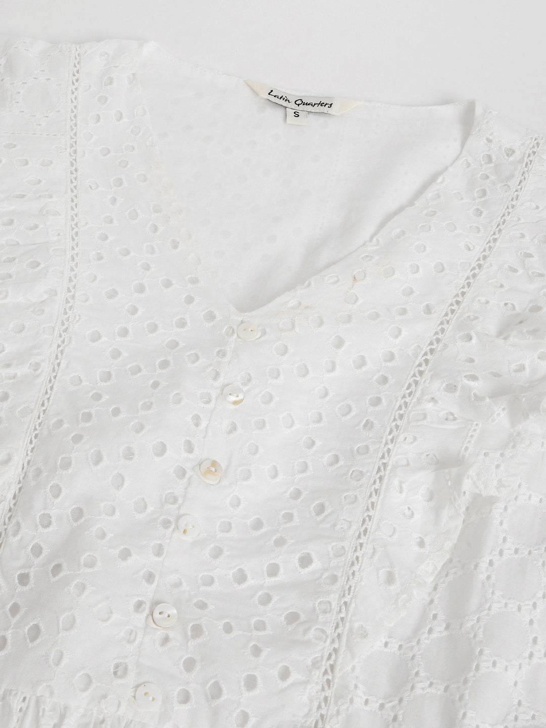 White Cap Sleeve V-Neck Solid A-Line Women Dress For Casual