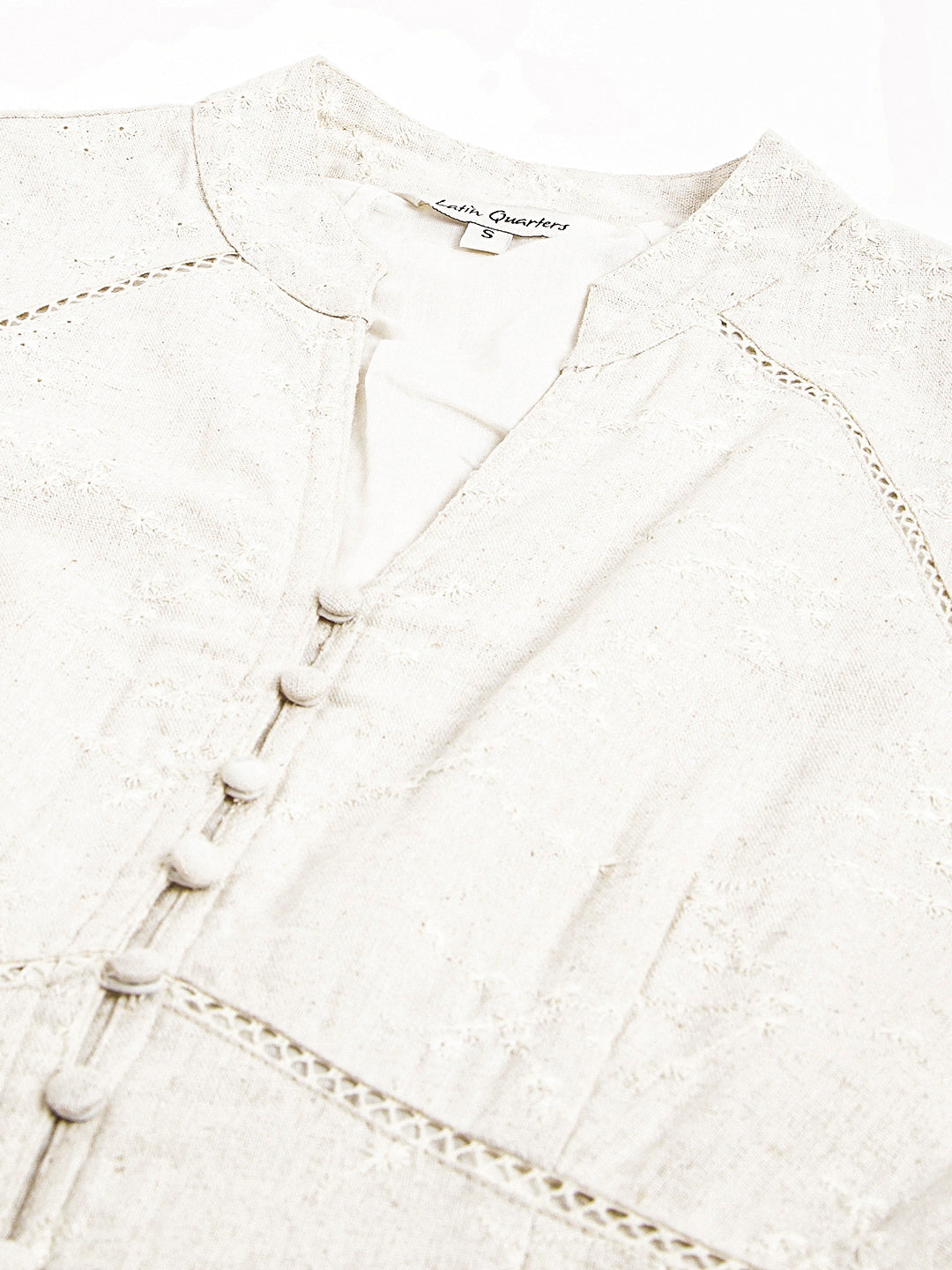 Beige No Sleeve Mandarin Collar Women A-Line Dress