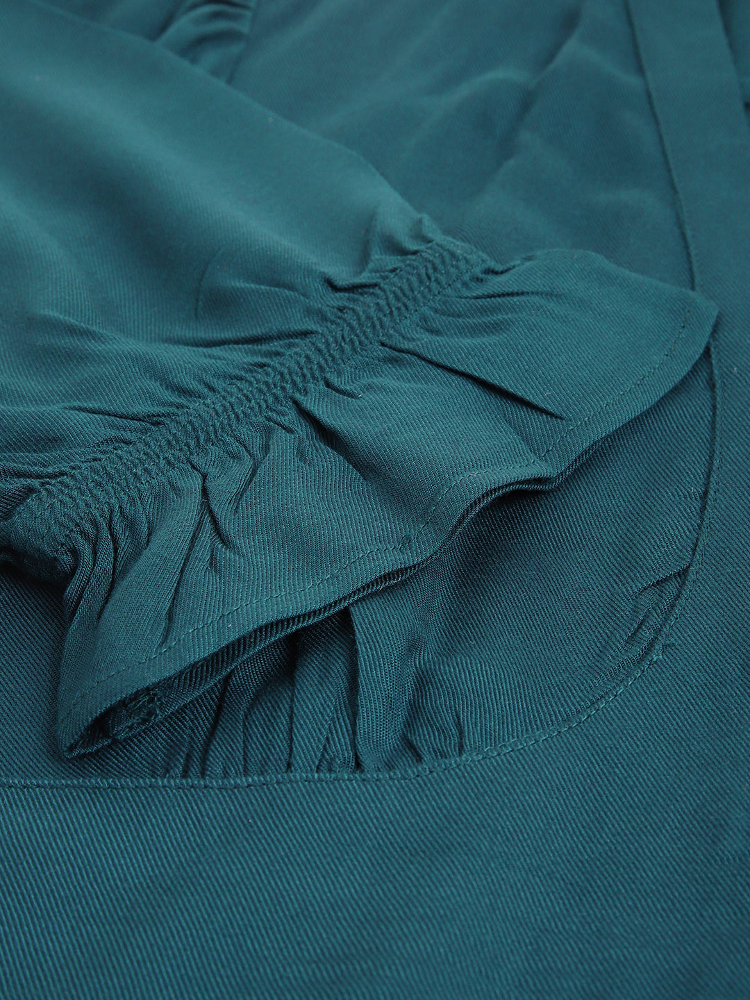 Blue Half Sleeve V-Neck Women A-Line Dress