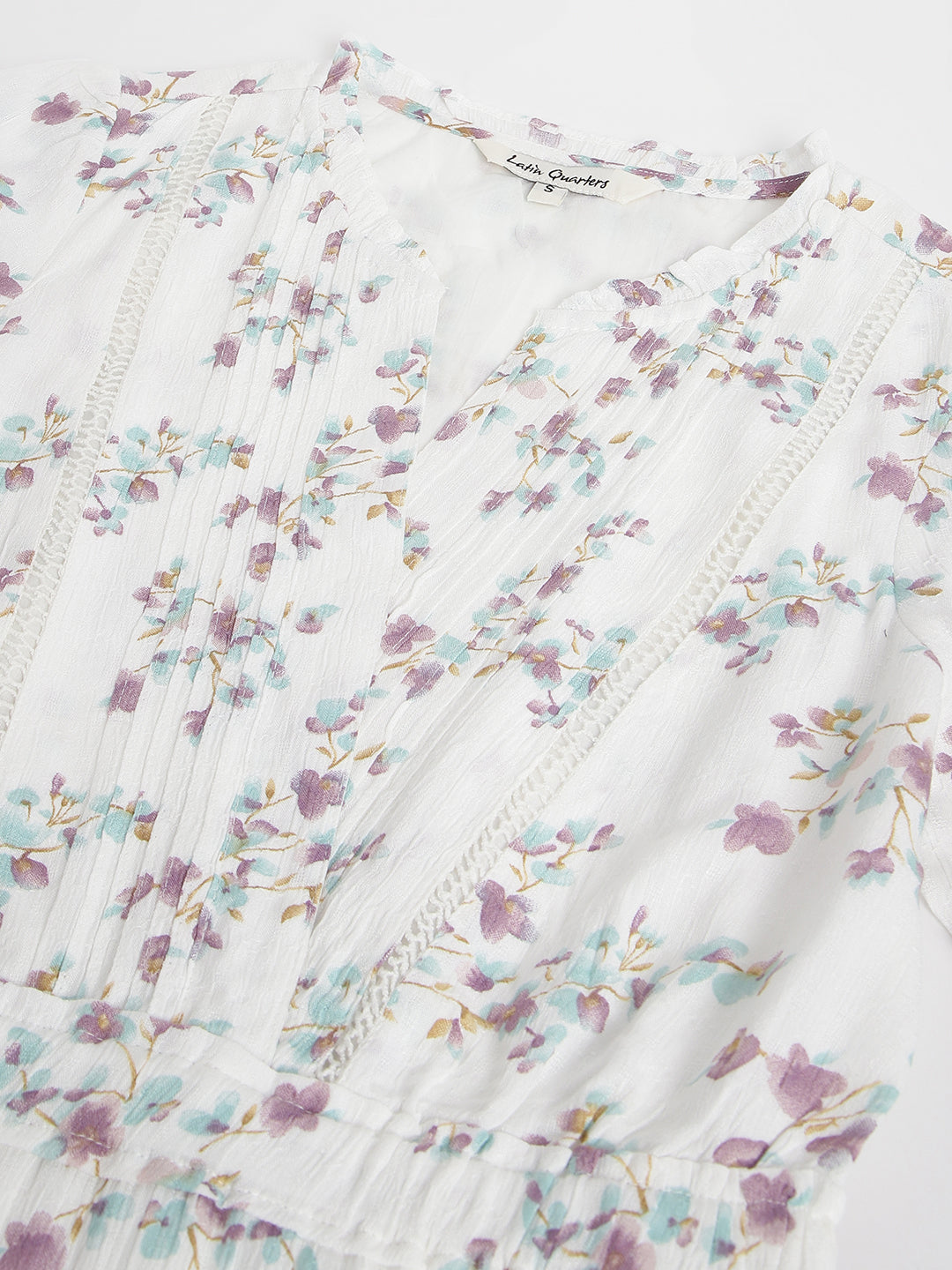 Printed A-Line Casual Short Sleeves Lilac Dress