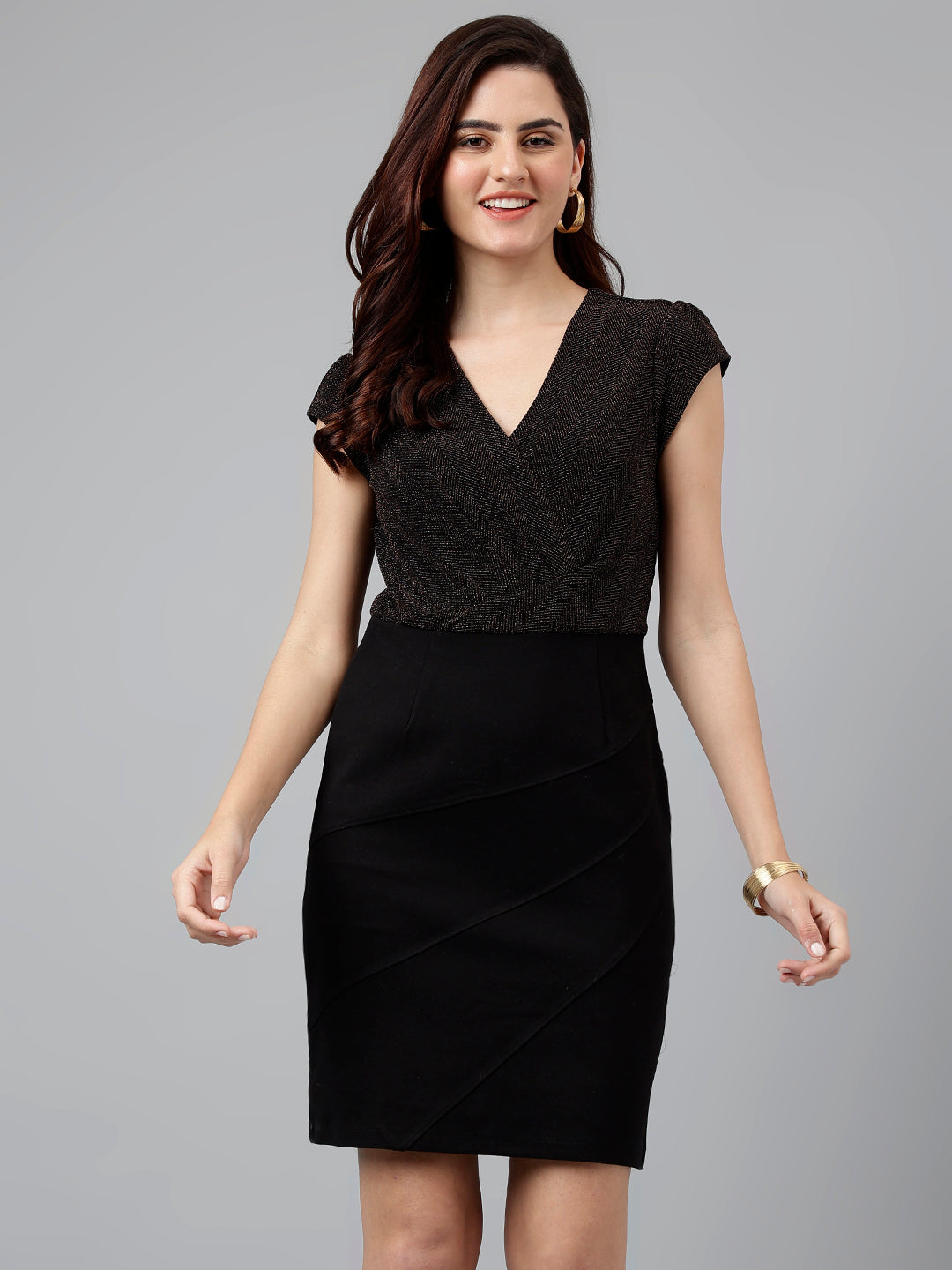 Copper Solid Nylon Bodycon Dress