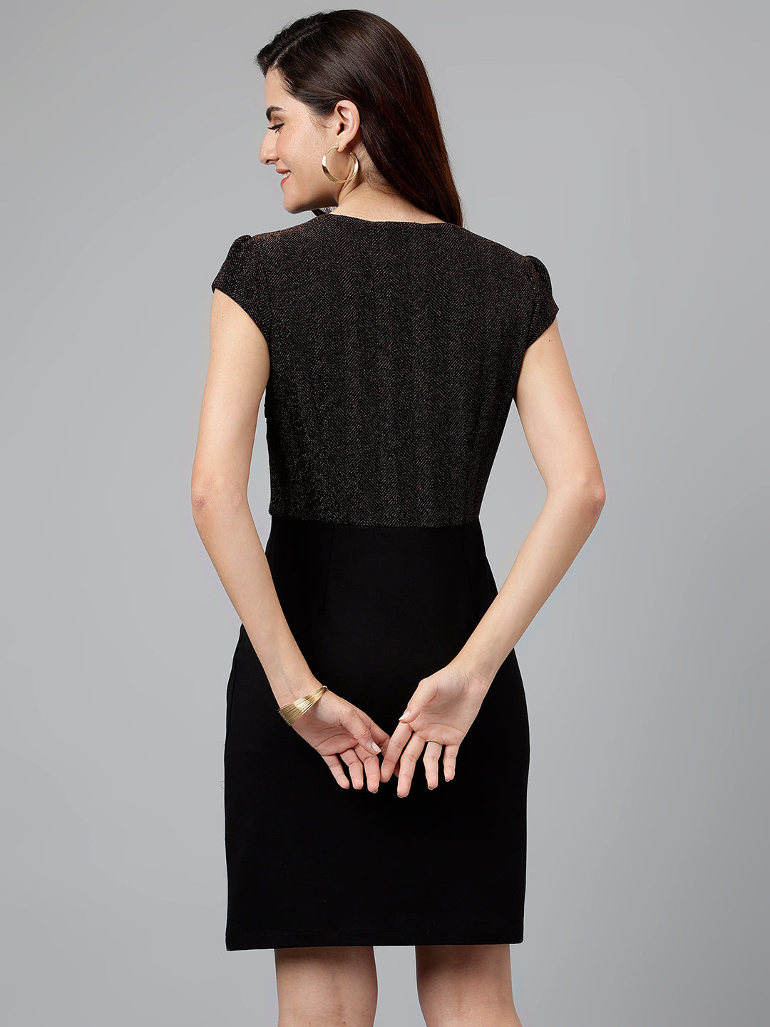 Copper Solid Nylon Bodycon Dress