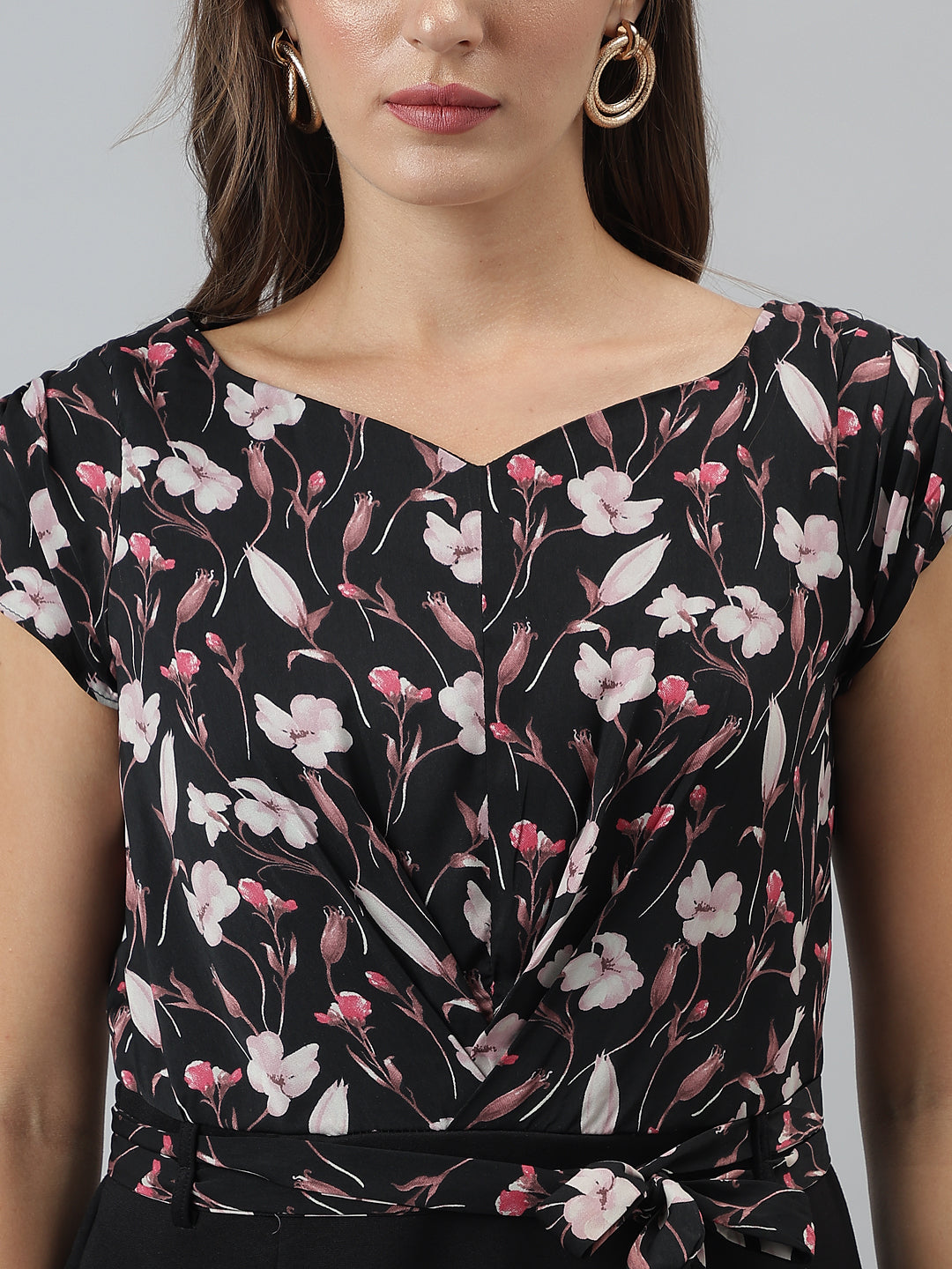 Printed Bodycon Casual Cap Sleeves Black Dress
