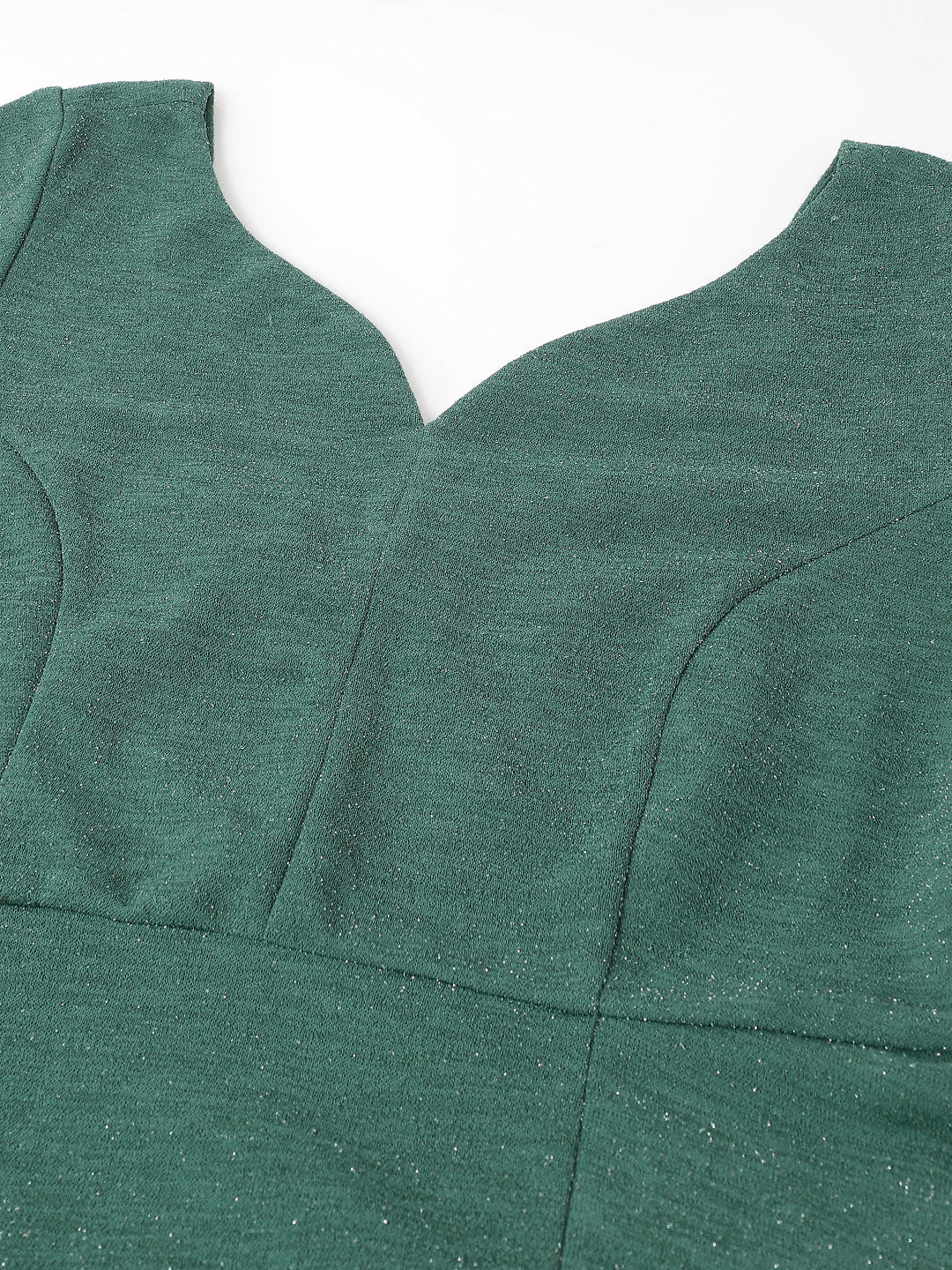 Solid A-Line Evening Cap Sleeves Green Dress