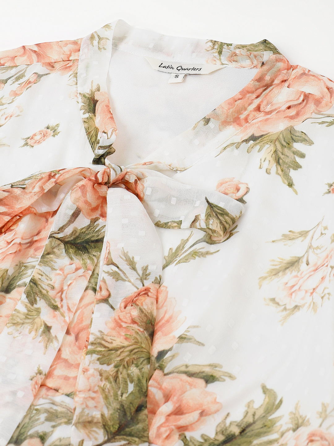 Printed A-Line Casual Half Sleeves Ivory Dress