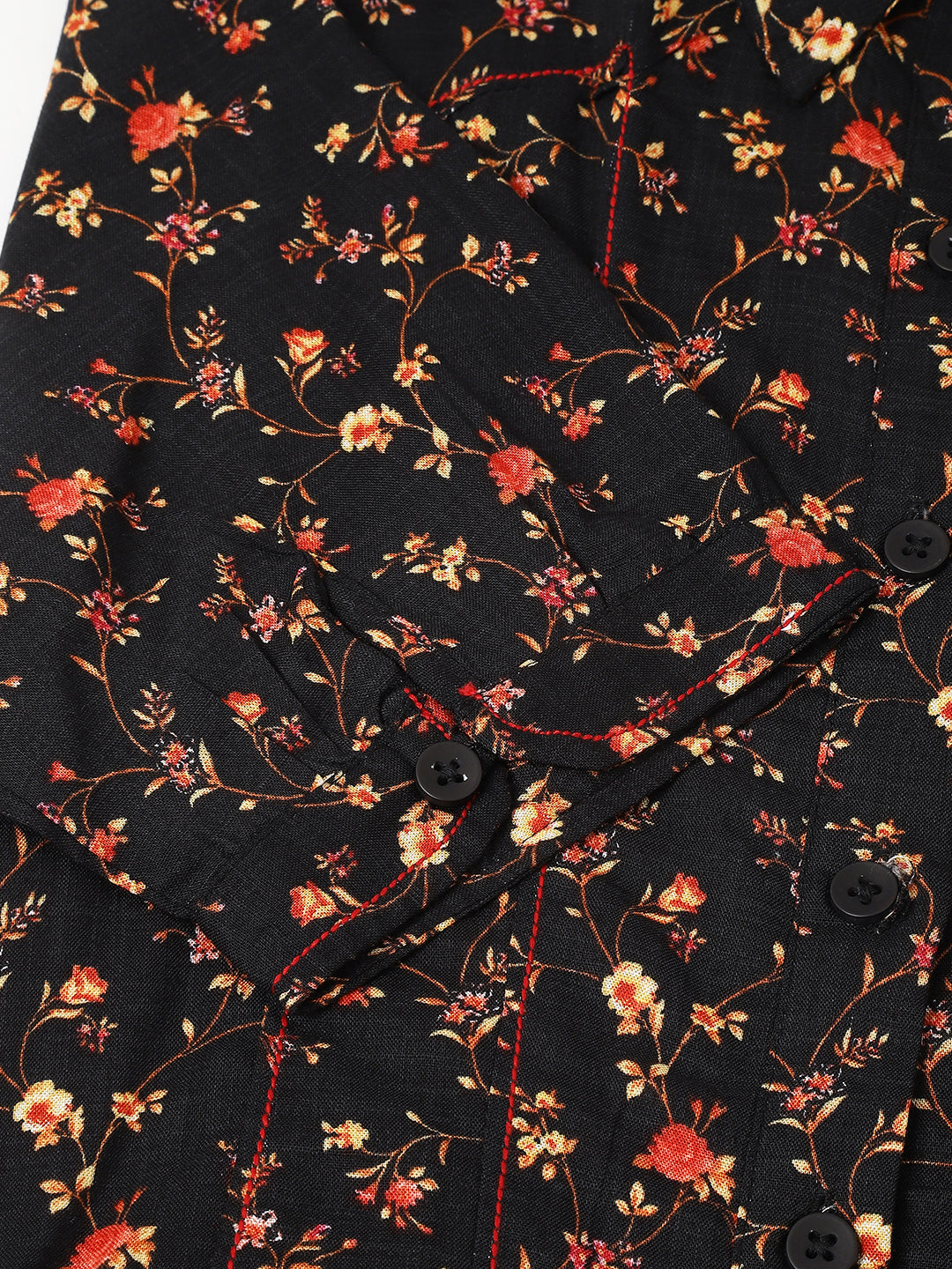 Trendy Black Half Sleeve Collar Printed Casual Dress For Effortless Chic