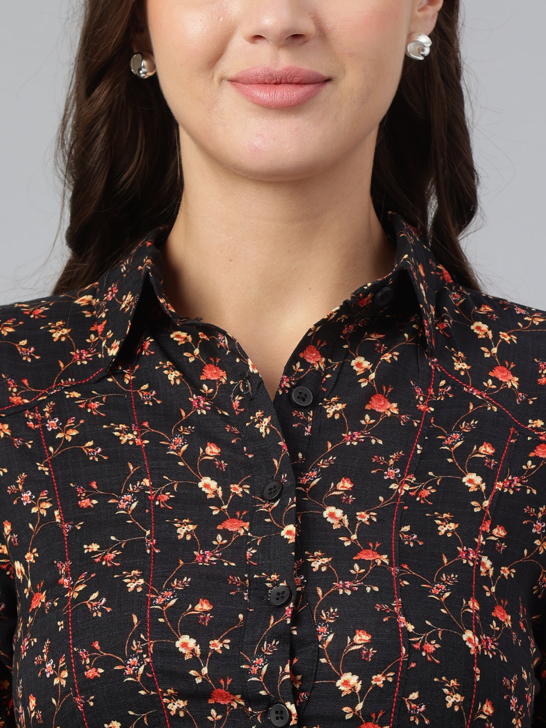Trendy Black Half Sleeve Collar Printed Casual Dress For Effortless Chic