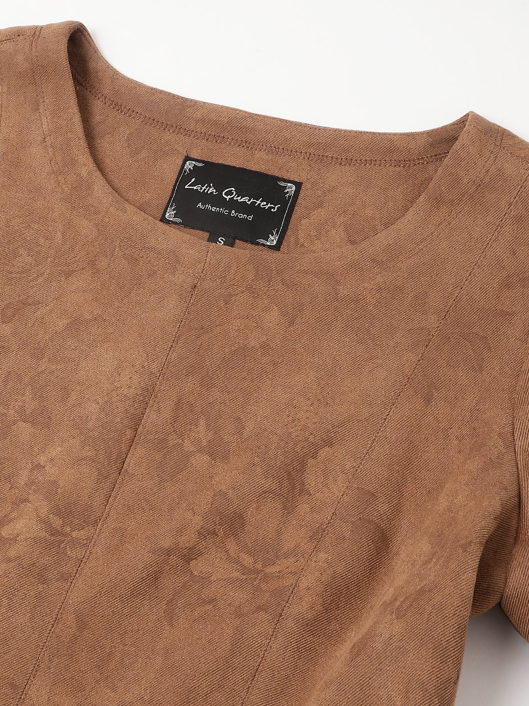 Stylish Brown Short Sleeve Round Neck Solid Casual Dress For Everyday Comfort