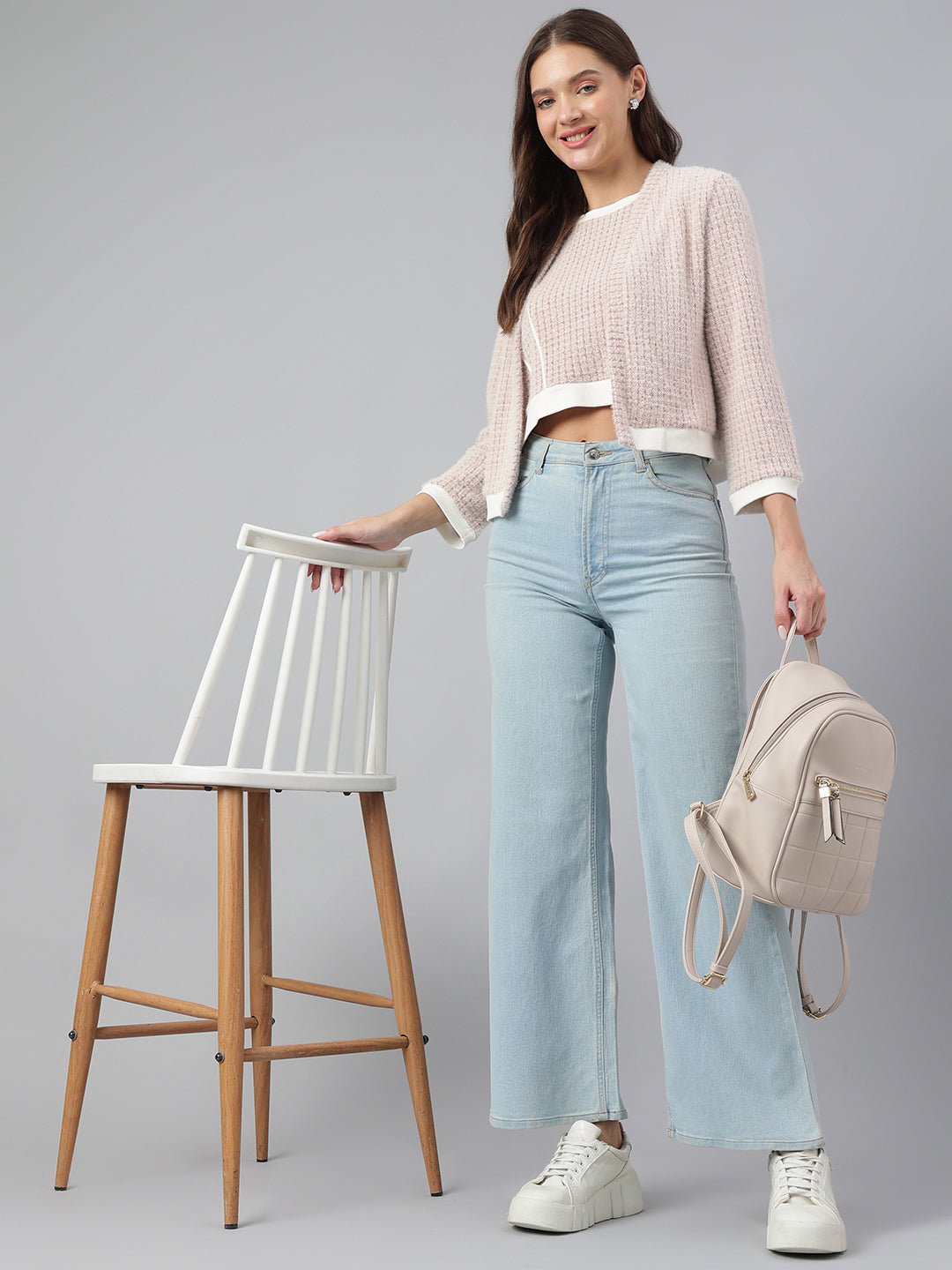 Latin Quarters Women Cozy Rust Full Sleeve Round Neck Solid Casual Top