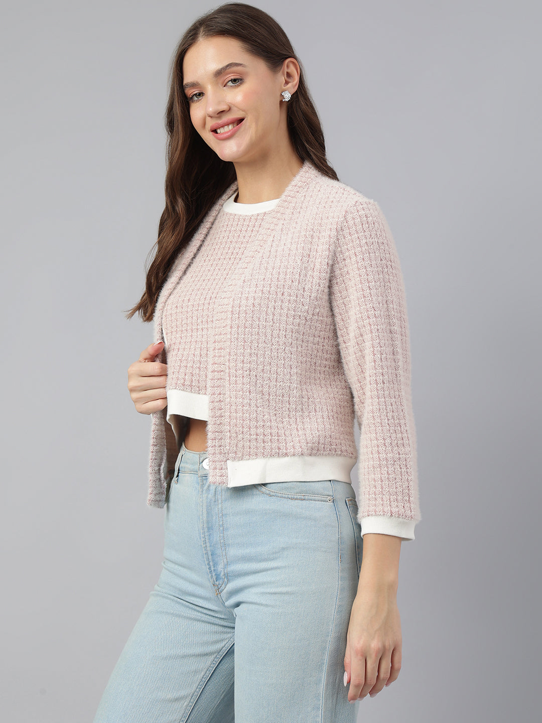 Latin Quarters Women Cozy Rust Full Sleeve Round Neck Solid Casual Top