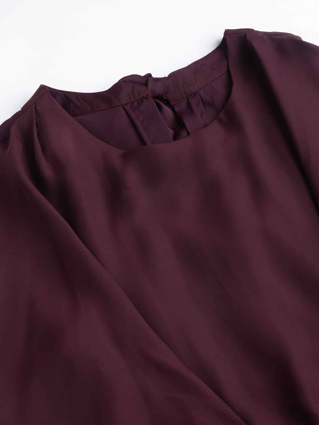 Purple Solid 3/4 Sleeve Party Dress