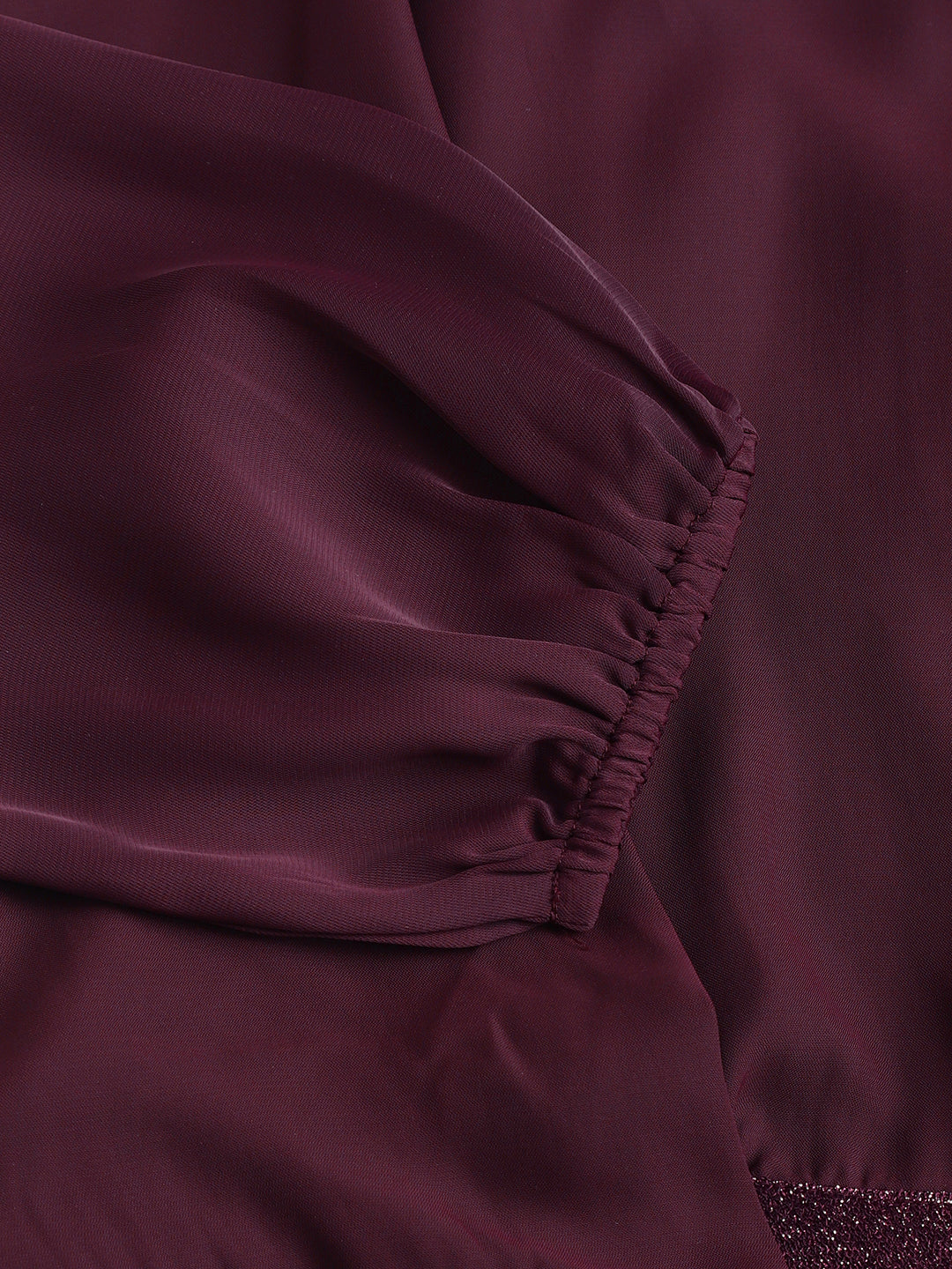 Purple Solid 3/4 Sleeve Party Dress
