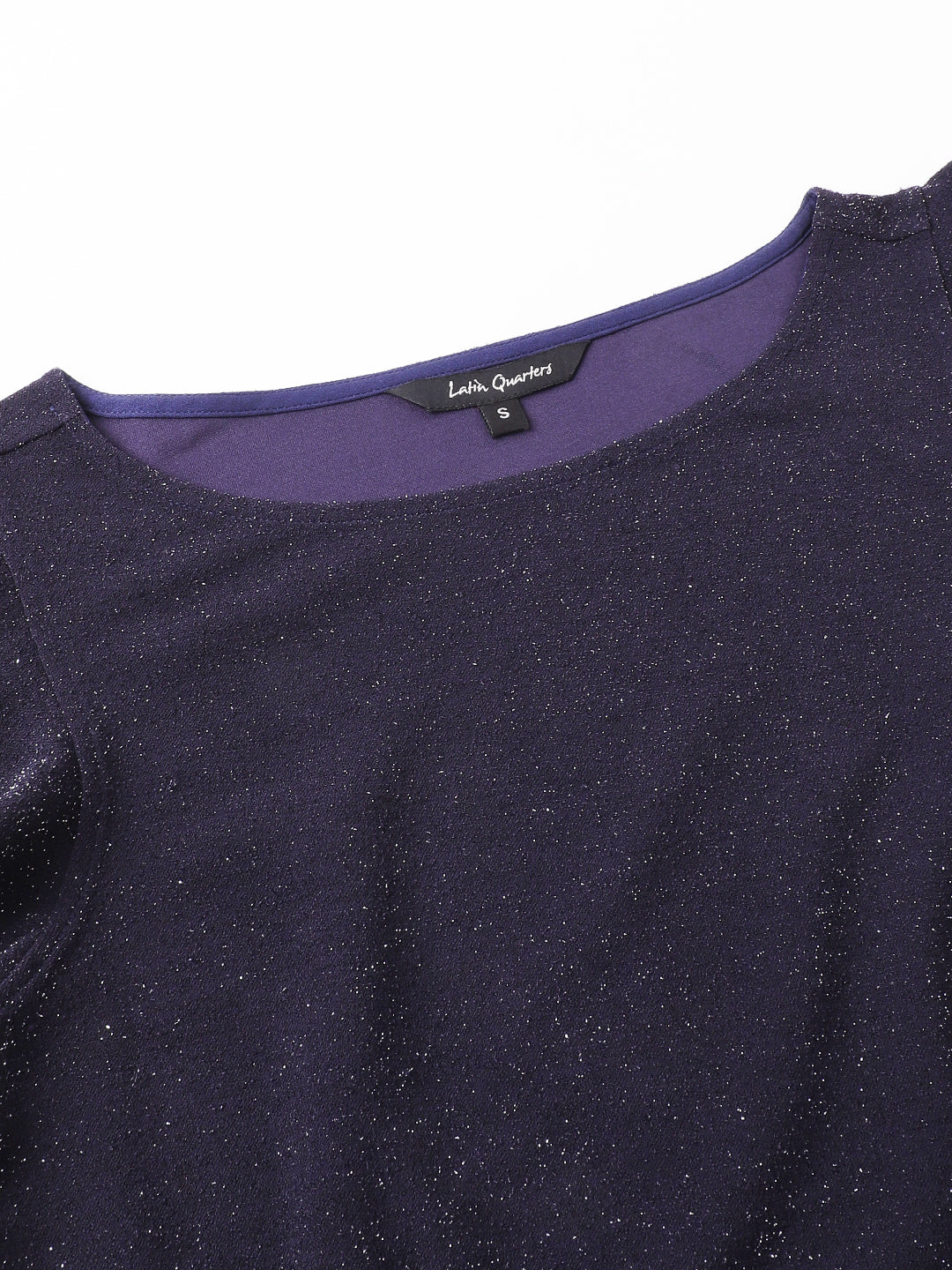 Blue Navy Cap Sleeve Solid Dress