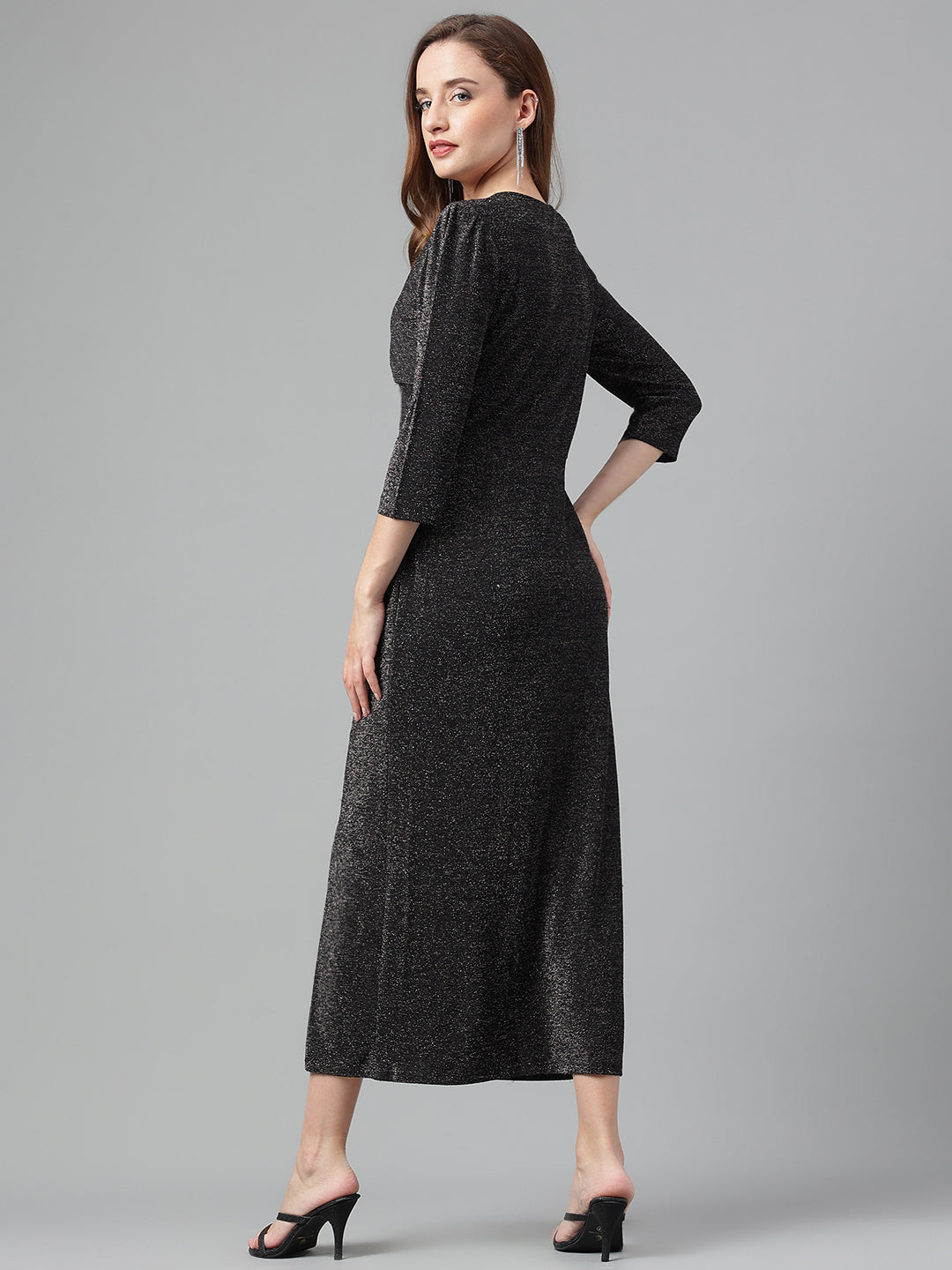 Black Full Sleeve Solid Dress