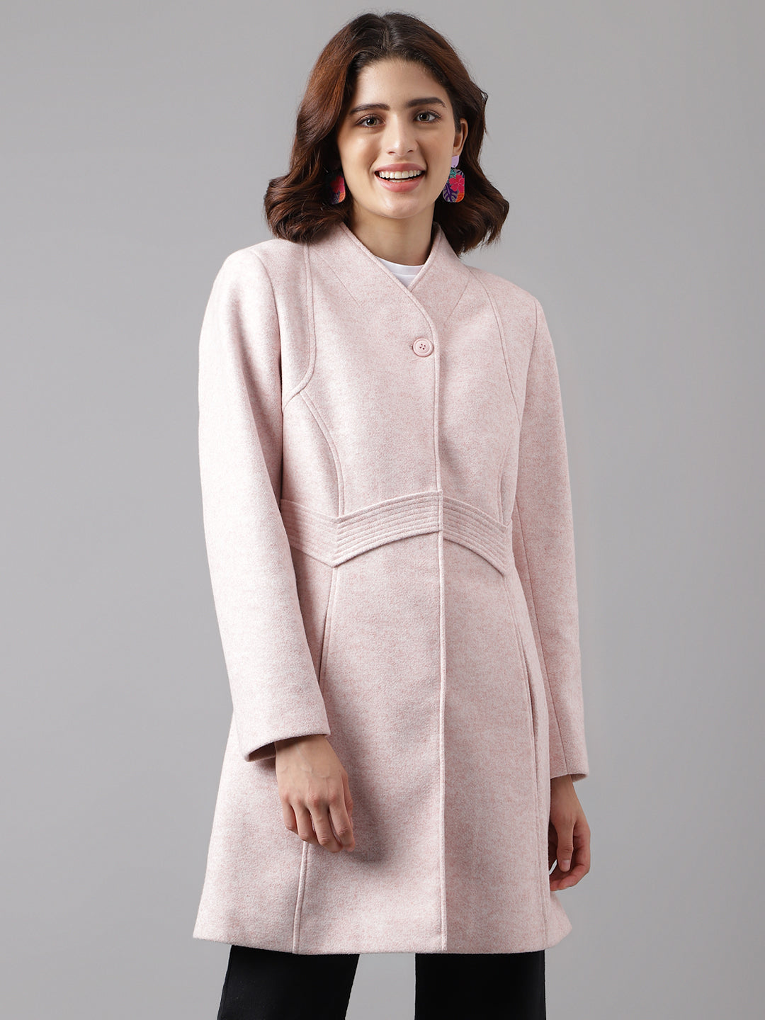 Rust Full Sleeve Classic Fit Polyester Rayon Jacket