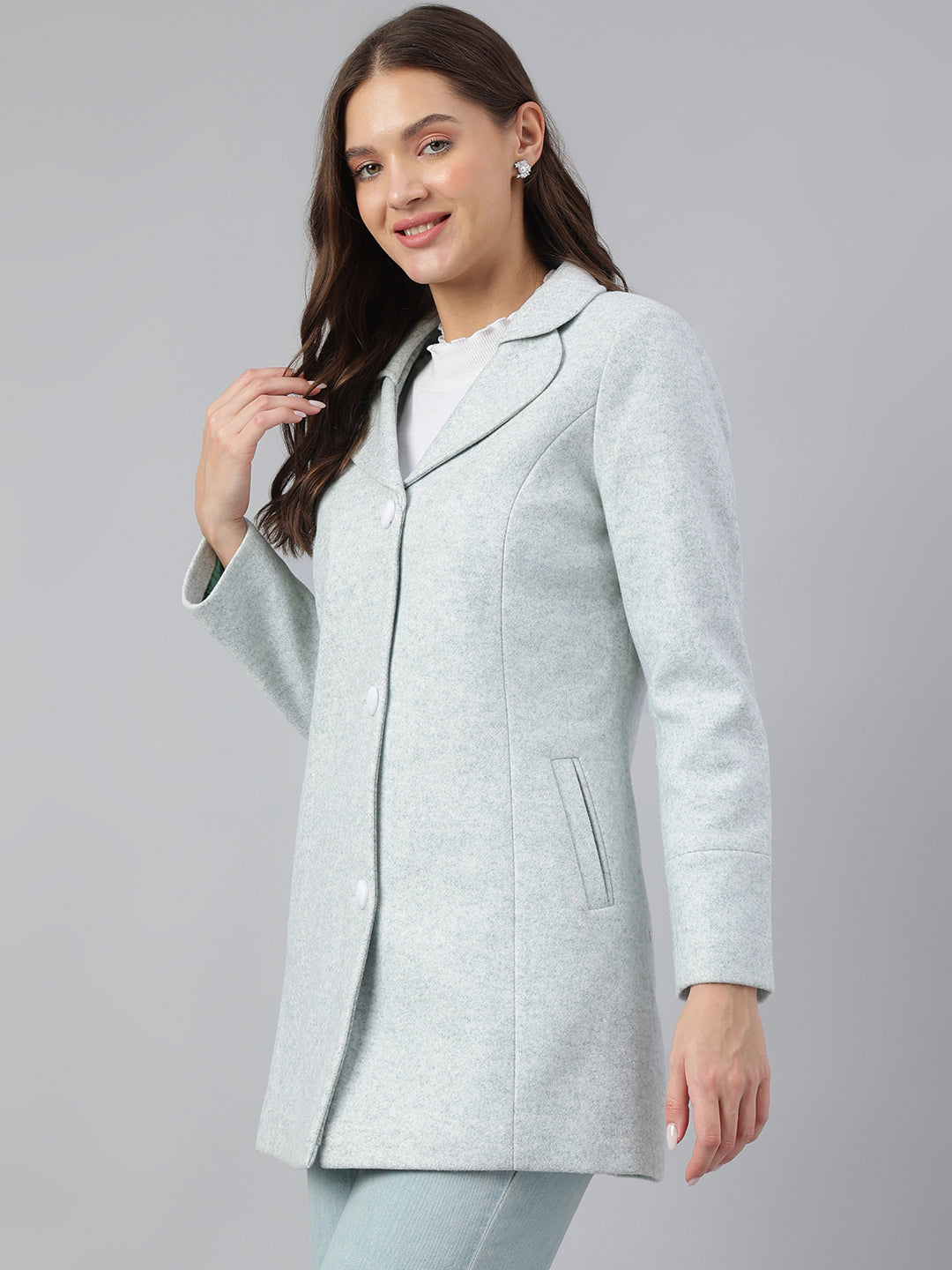 Stylish Green Full Sleeve Collared Solid Casual Wear Jacket For Effortless Layering
