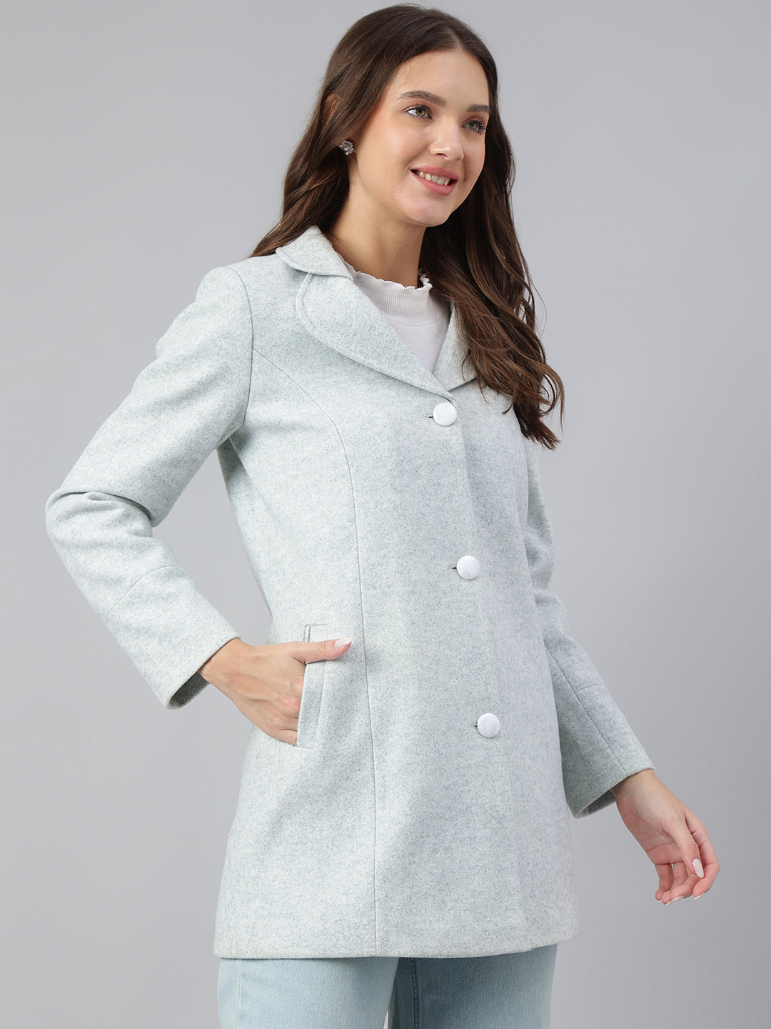 Stylish Green Full Sleeve Collared Solid Casual Wear Jacket For Effortless Layering