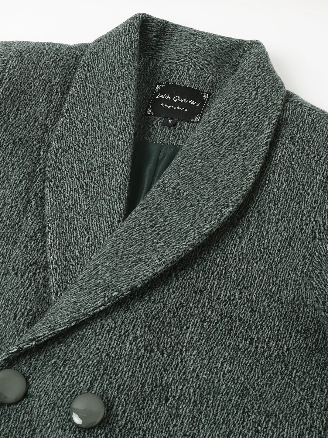 Green Full Sleeve Collar Solid Casual Jacket