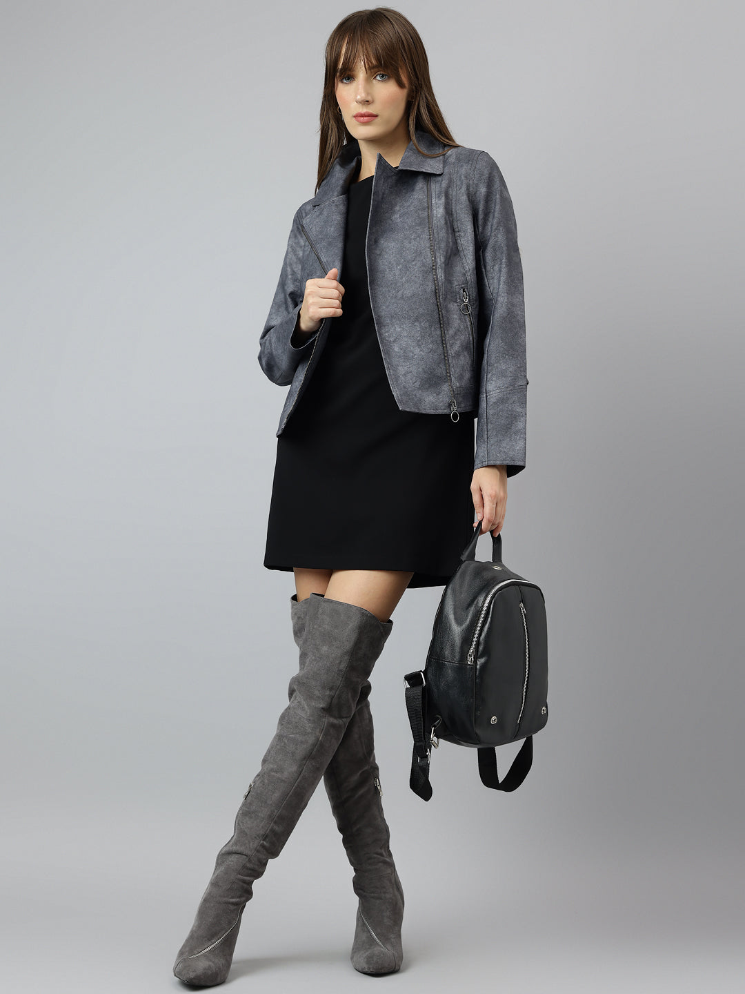Classic Blue Full Sleeve Collar Solid Casual Jacket For Timeless Style