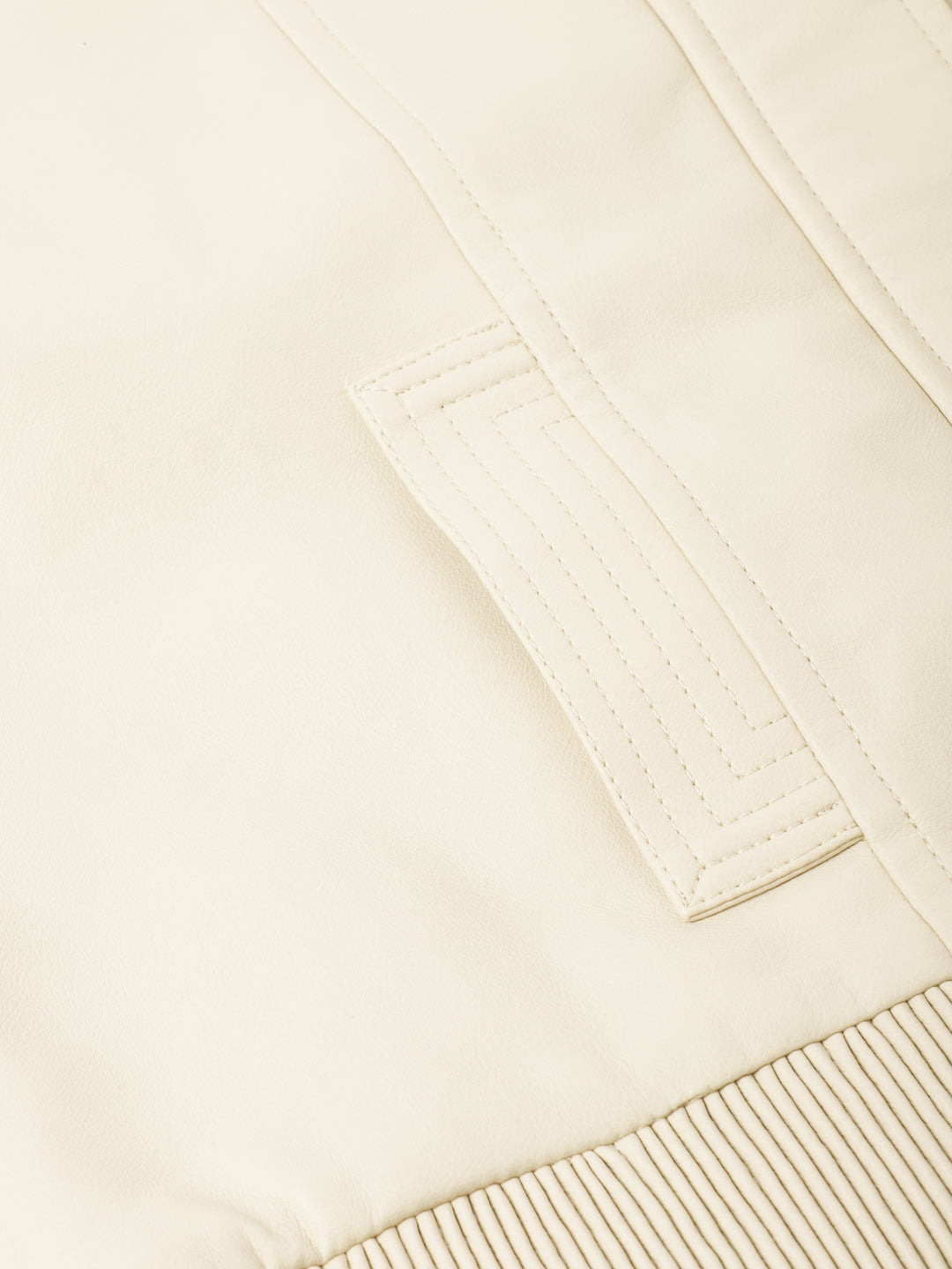 Beige Full Sleeve Round Neck Solid Casual Jacket