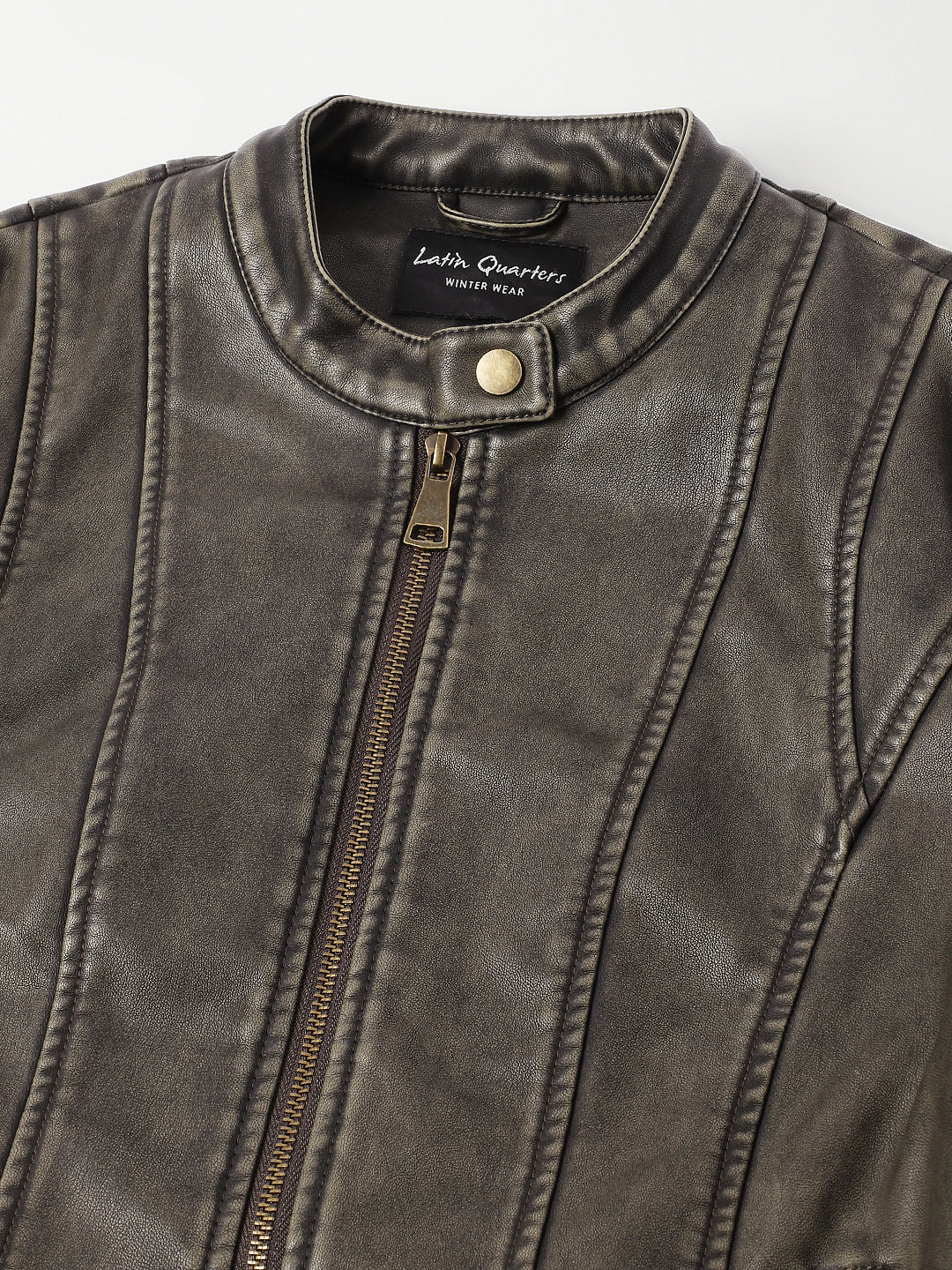 Green Full Sleeve Round Neck Solid Casual Jacket