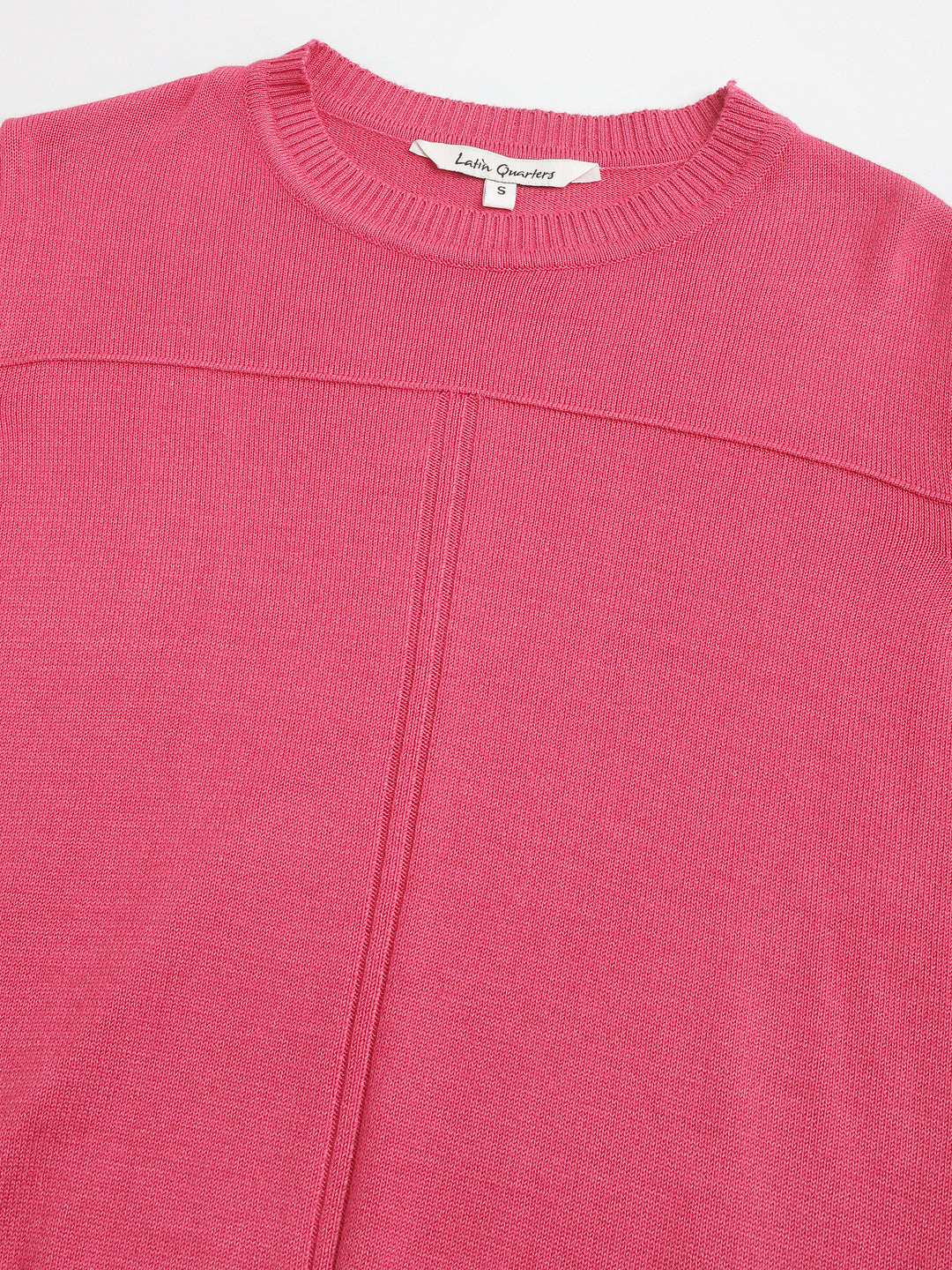 Fuchsia Full Sleeve Solid Women Pullover Sweater Top For Casual