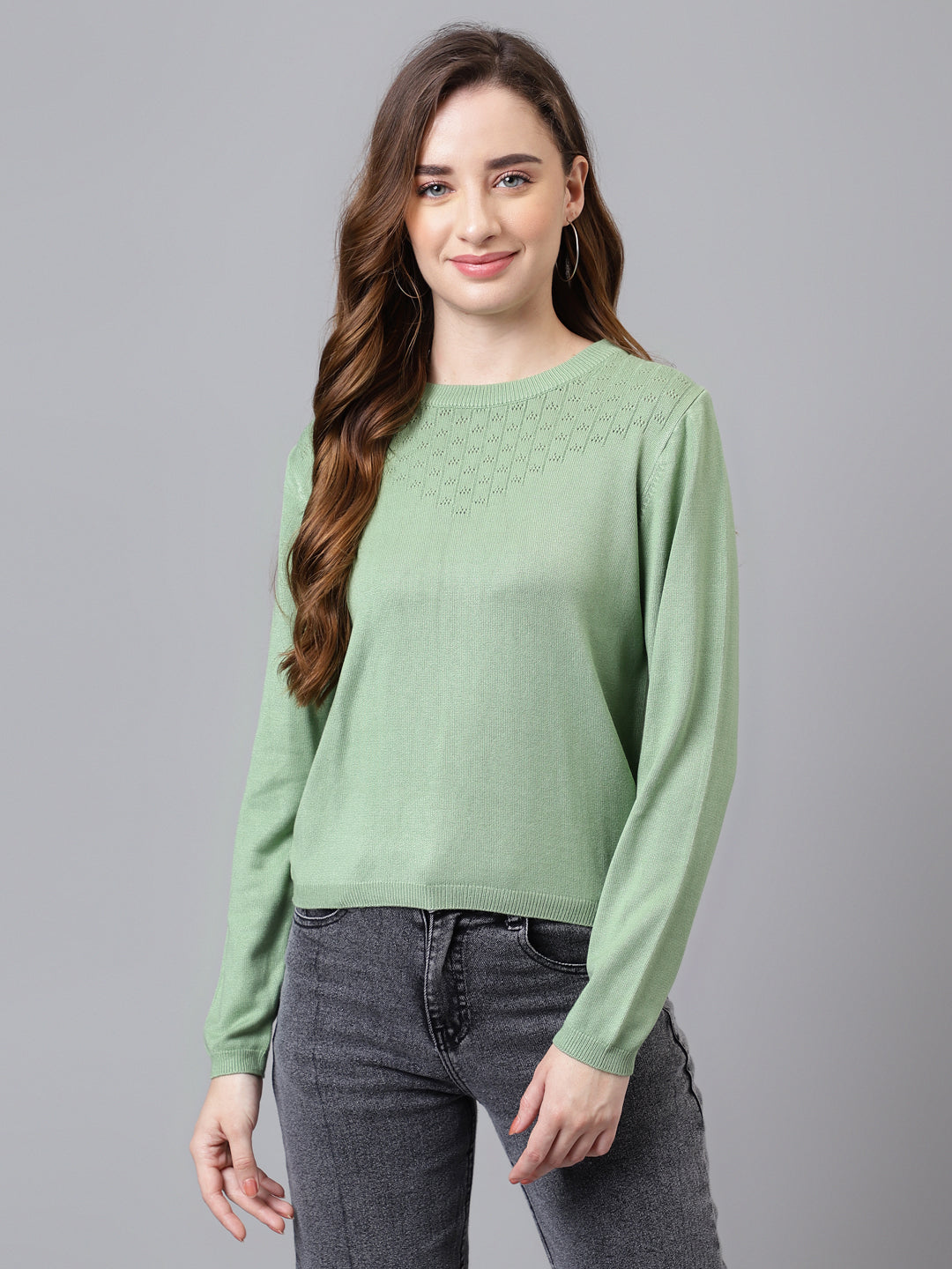 Greenlight Full Sleeve Solid Normal Pullover Sweatertop