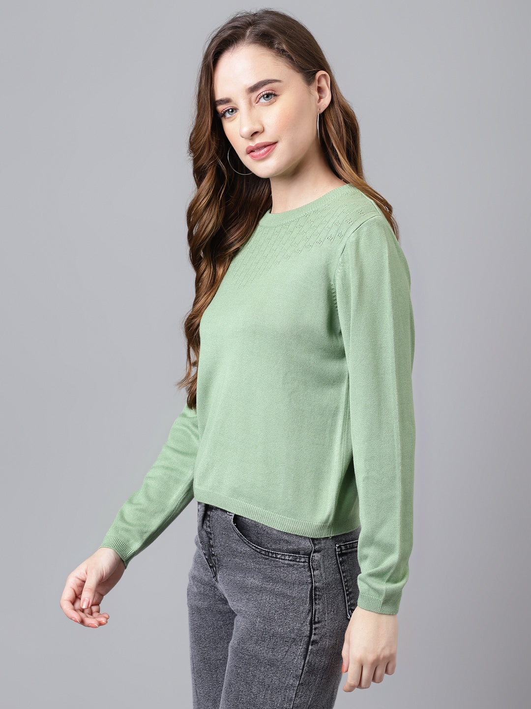 Greenlight Full Sleeve Solid Normal Pullover Sweatertop