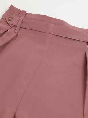 Pink Solid Straight Pant