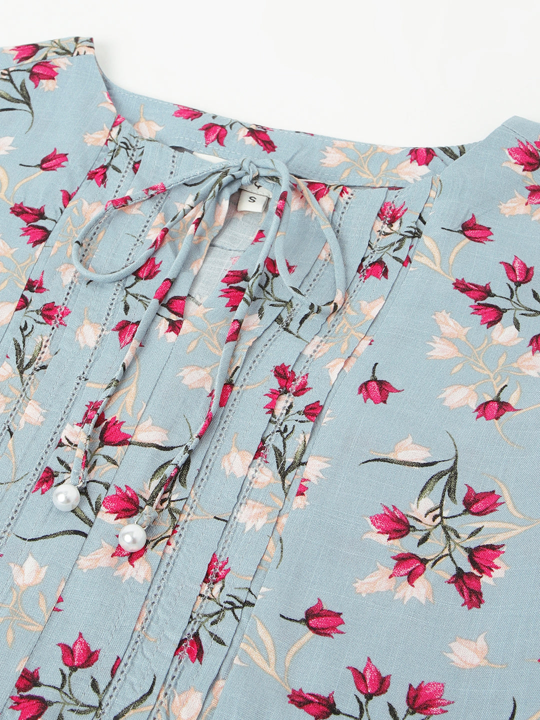Blue Printed Viscose Tunic