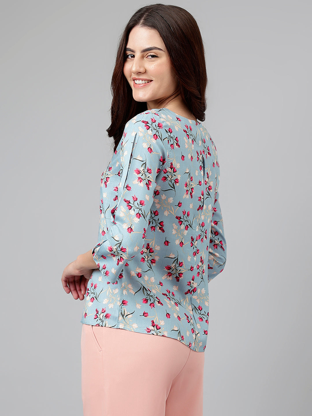 Blue Printed Viscose Tunic