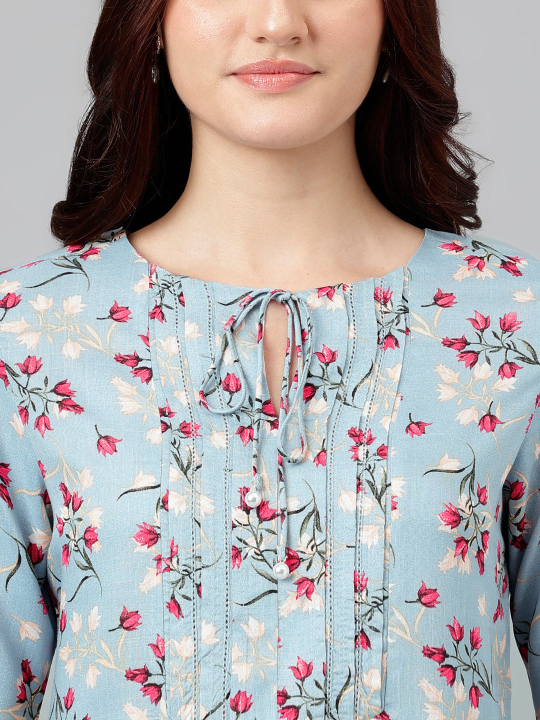 Blue Printed Viscose Tunic