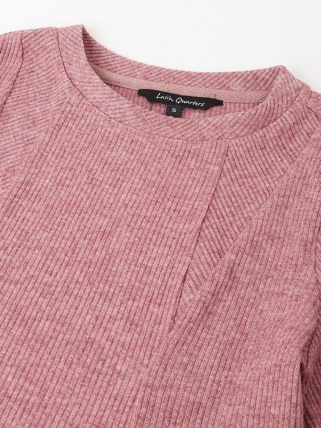 Maroon Full Sleeve Solid Knit Top