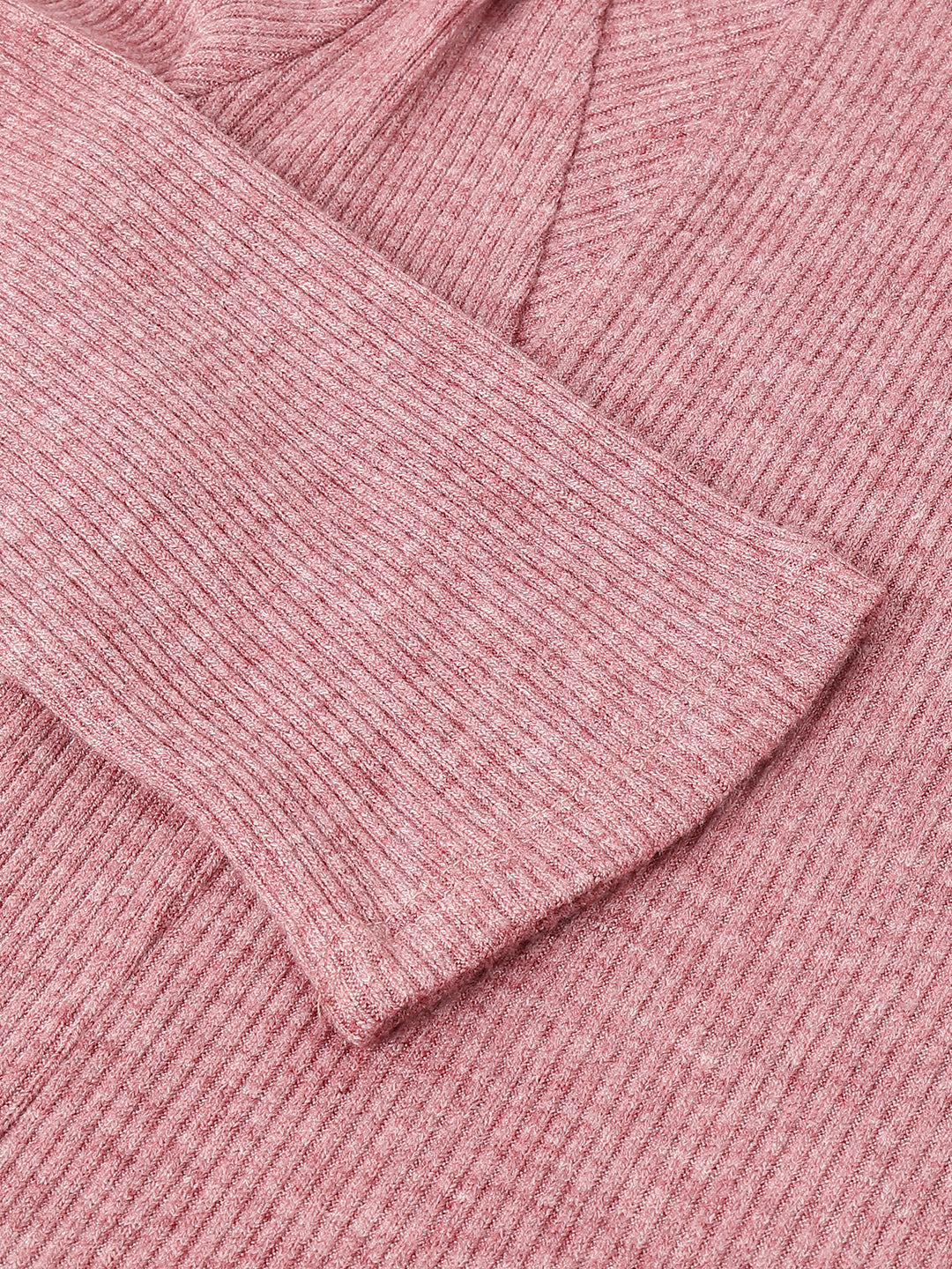 Maroon Full Sleeve Solid Knit Top
