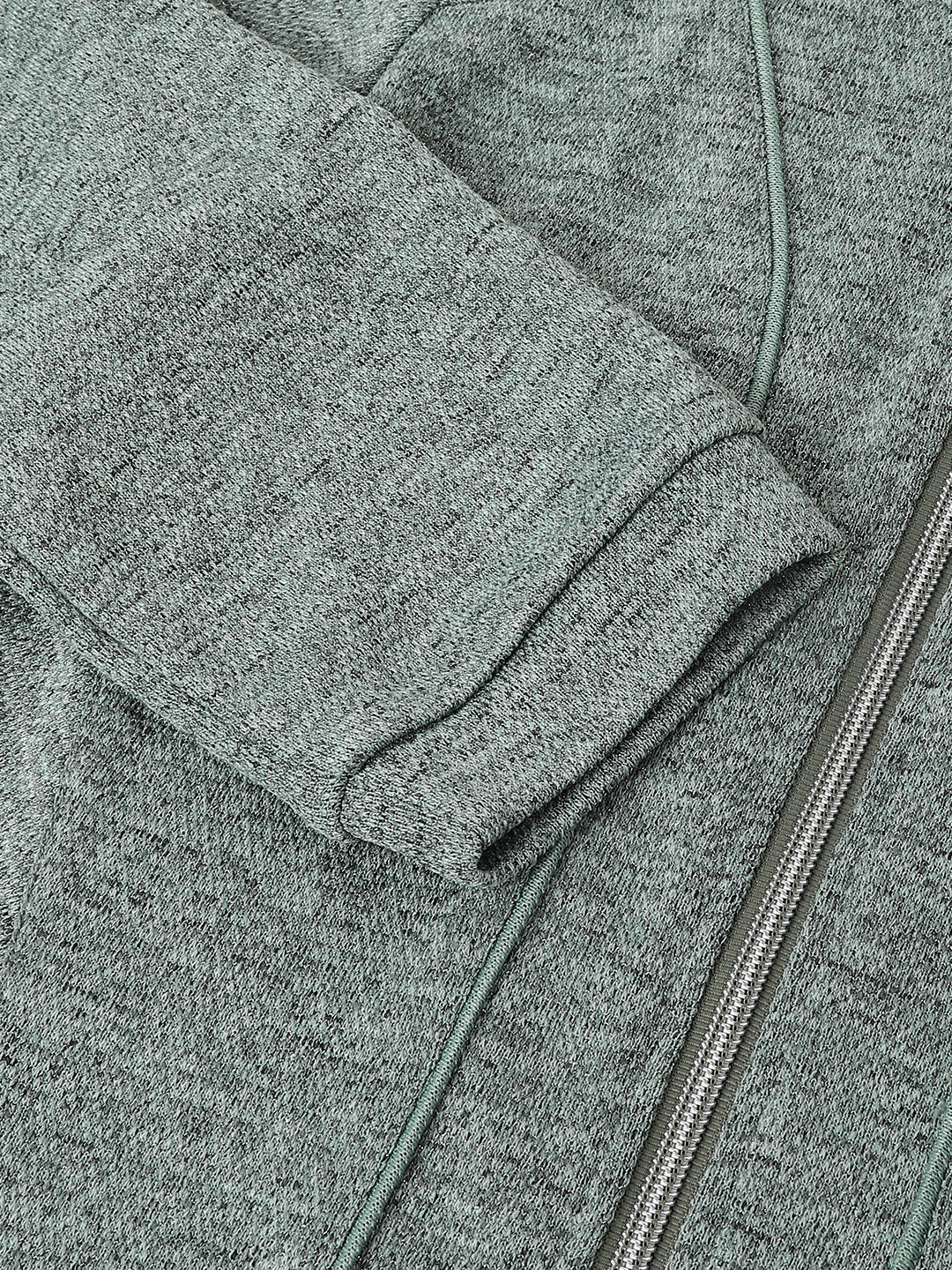 Green Full Sleeve Solid Sweatshirt Knit Top