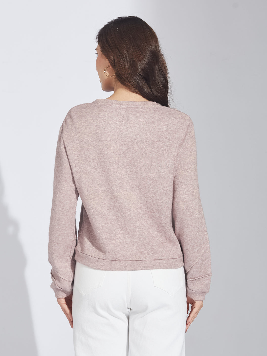 Latin Quarters Women's Dusky Pink Melange Sweatshirt