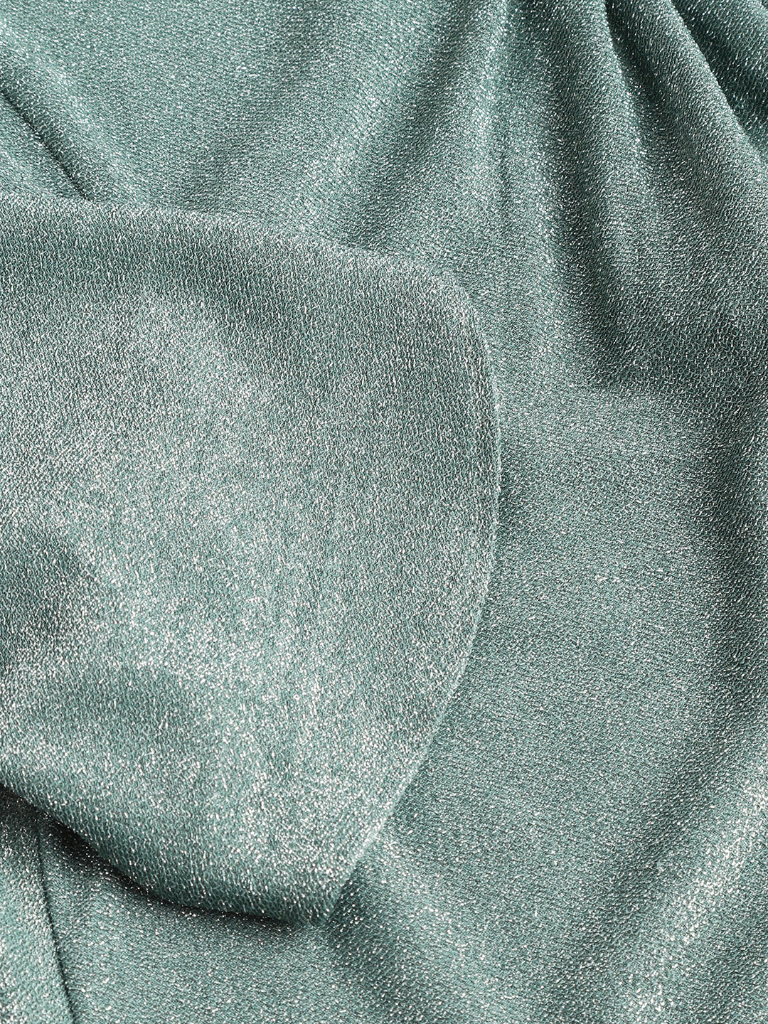 Green Solid Half Sleeve Party Knit Top