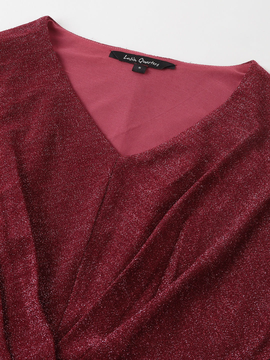 Red Short Sleeves Knit Top