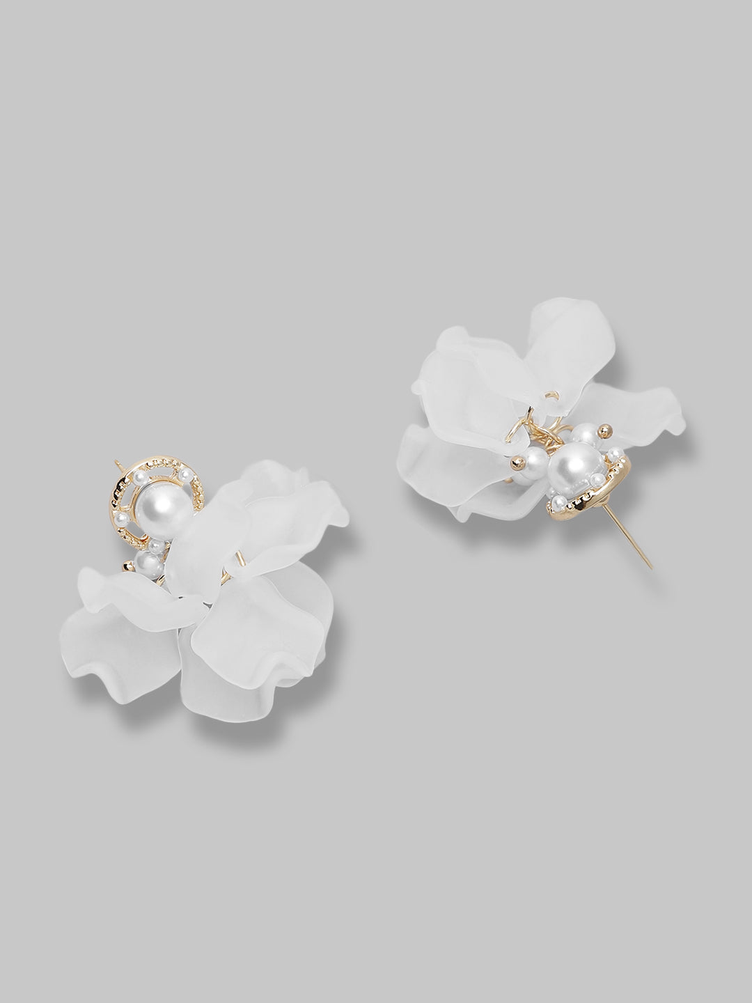 Pearl Gold Plated Brass Metal Drop Earrings For Women And Girls