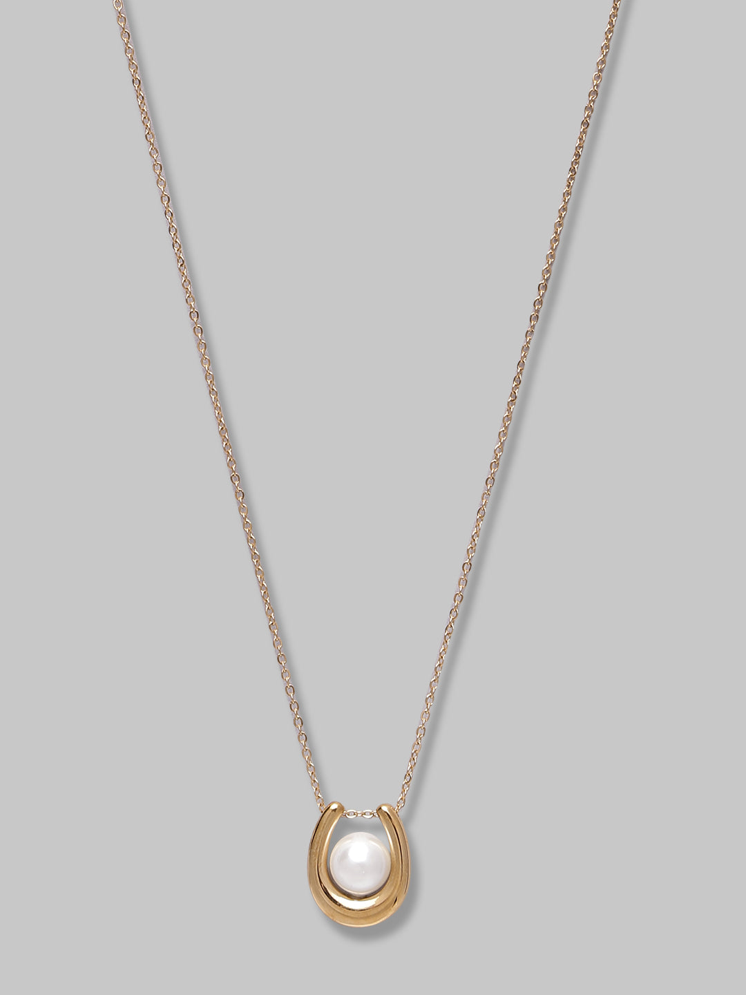Gold Plated And Unique White Pearl Design Lightweight Chain For Women And Girls
