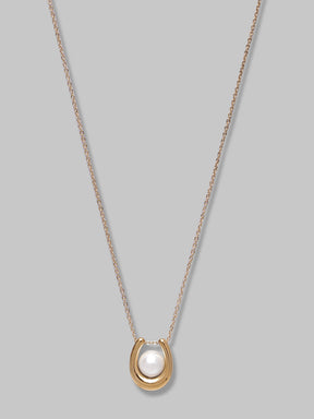 Gold Plated And Unique White Pearl Design Lightweight Chain For Women And Girls