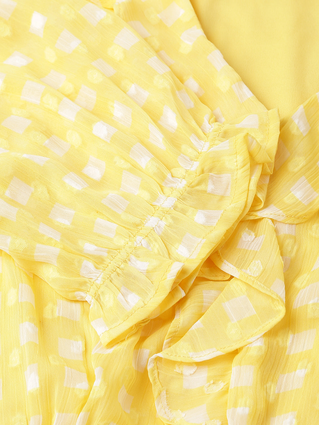 Yellow Ruffle Top With Front Knot