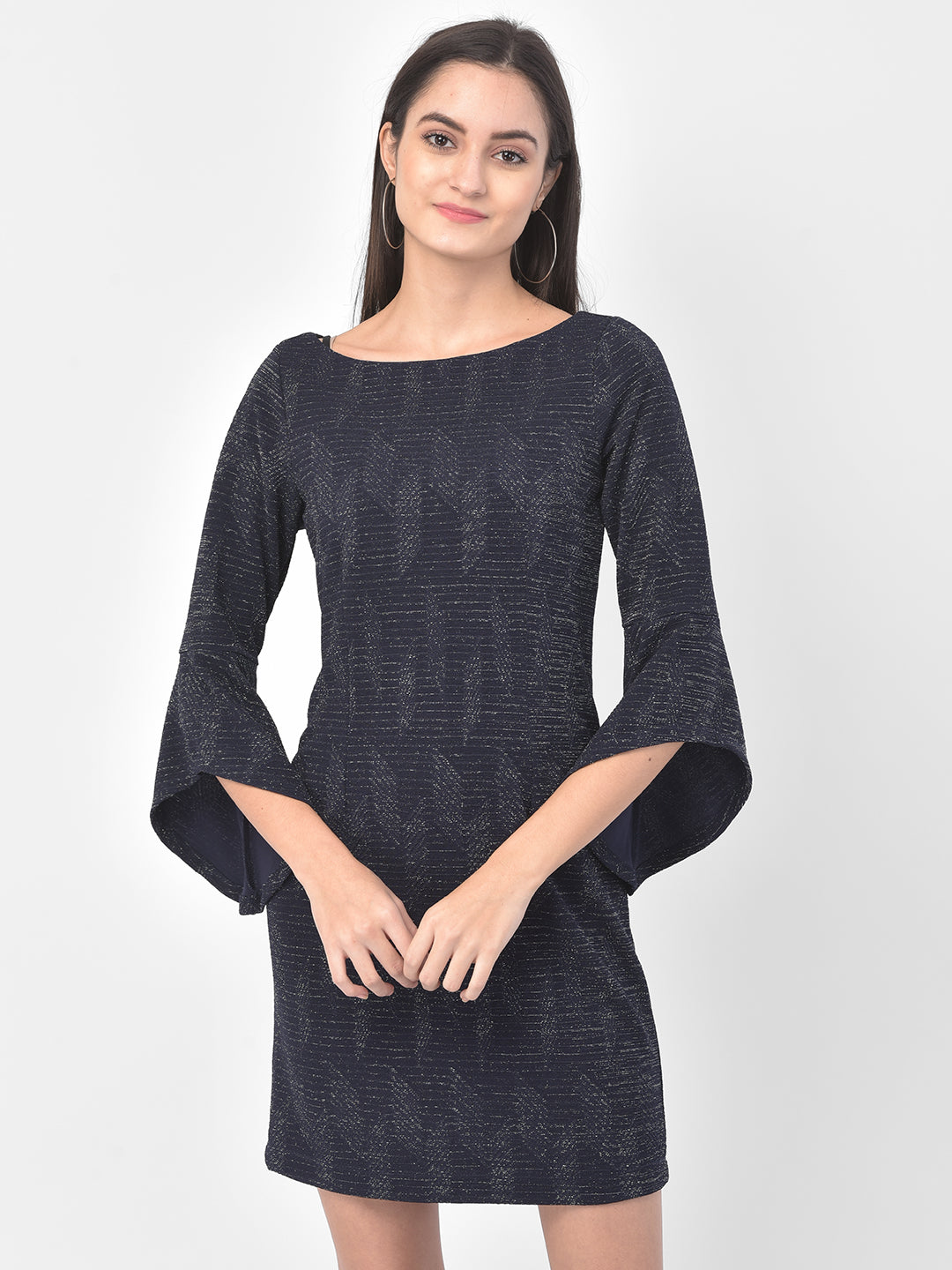 Navy Lattice UPF50+ Sleeveless Shift Dress