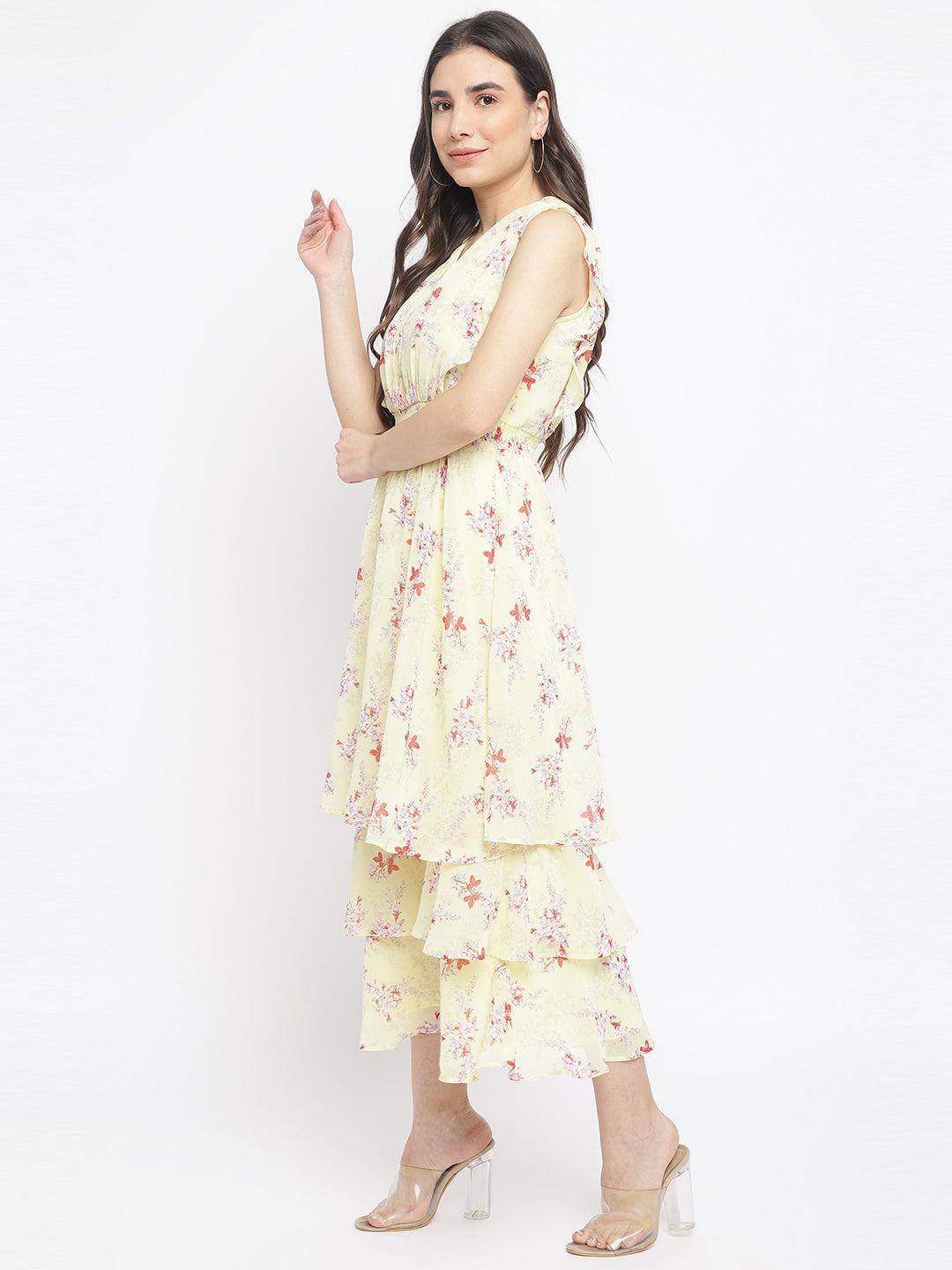 Yellow Cap Sleeve Maxi Dress