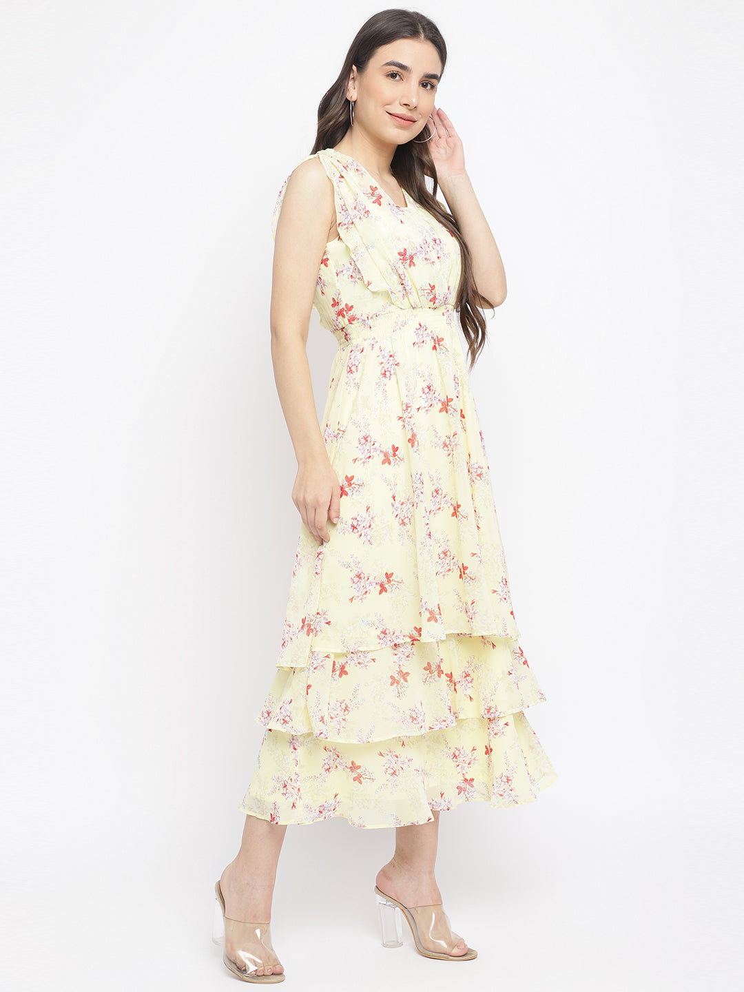 Yellow Cap Sleeve Maxi Dress