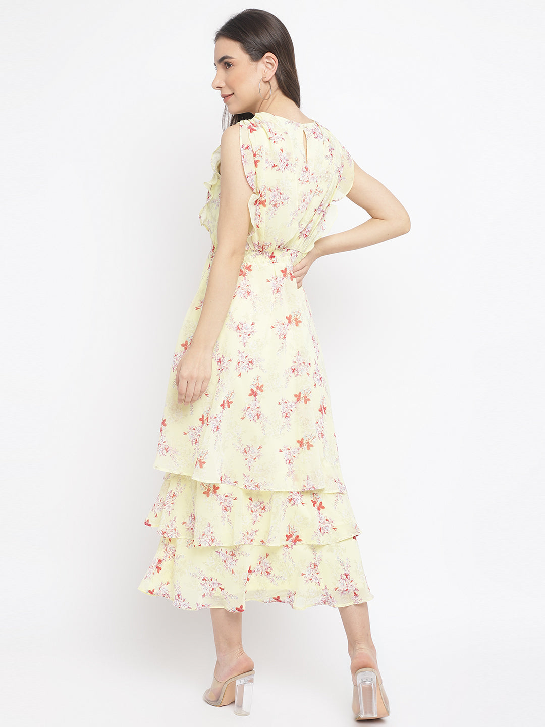 Yellow Cap Sleeve Maxi Dress