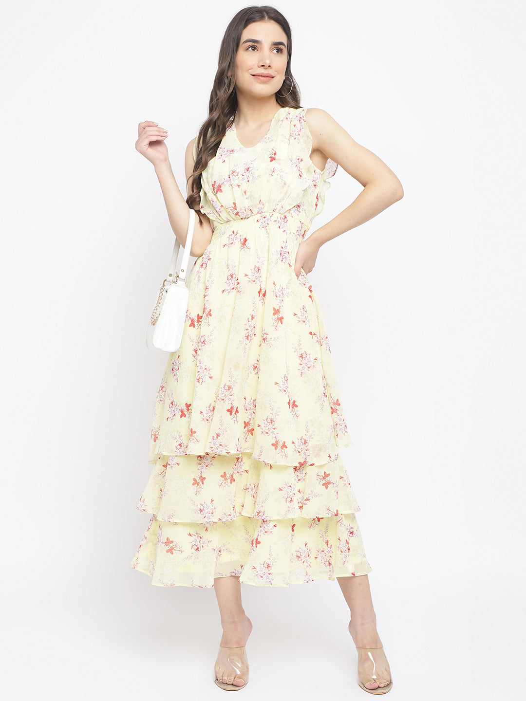 Yellow Cap Sleeve Maxi Dress