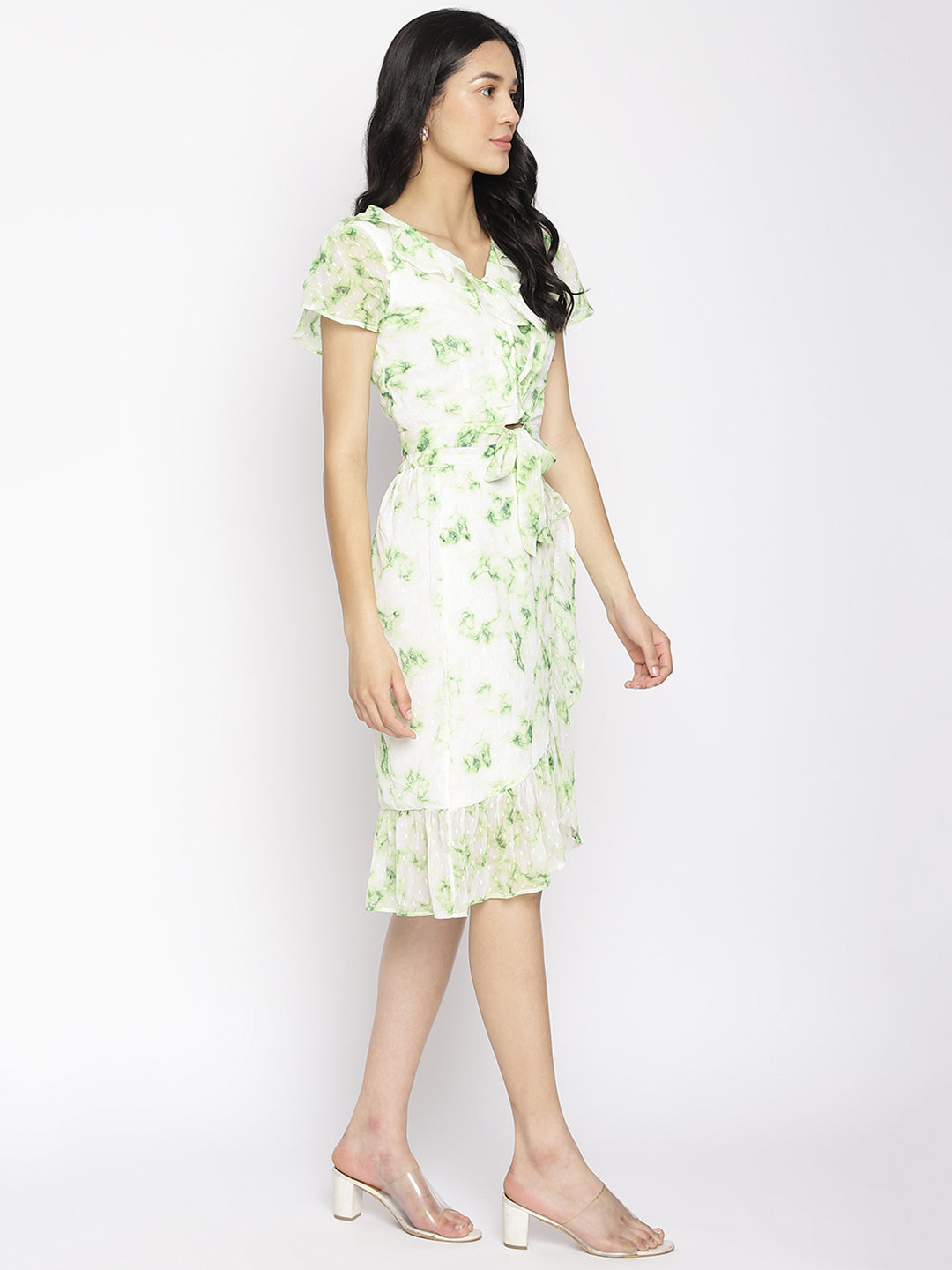Green Cap Sleeves Co-Ord Set Dress